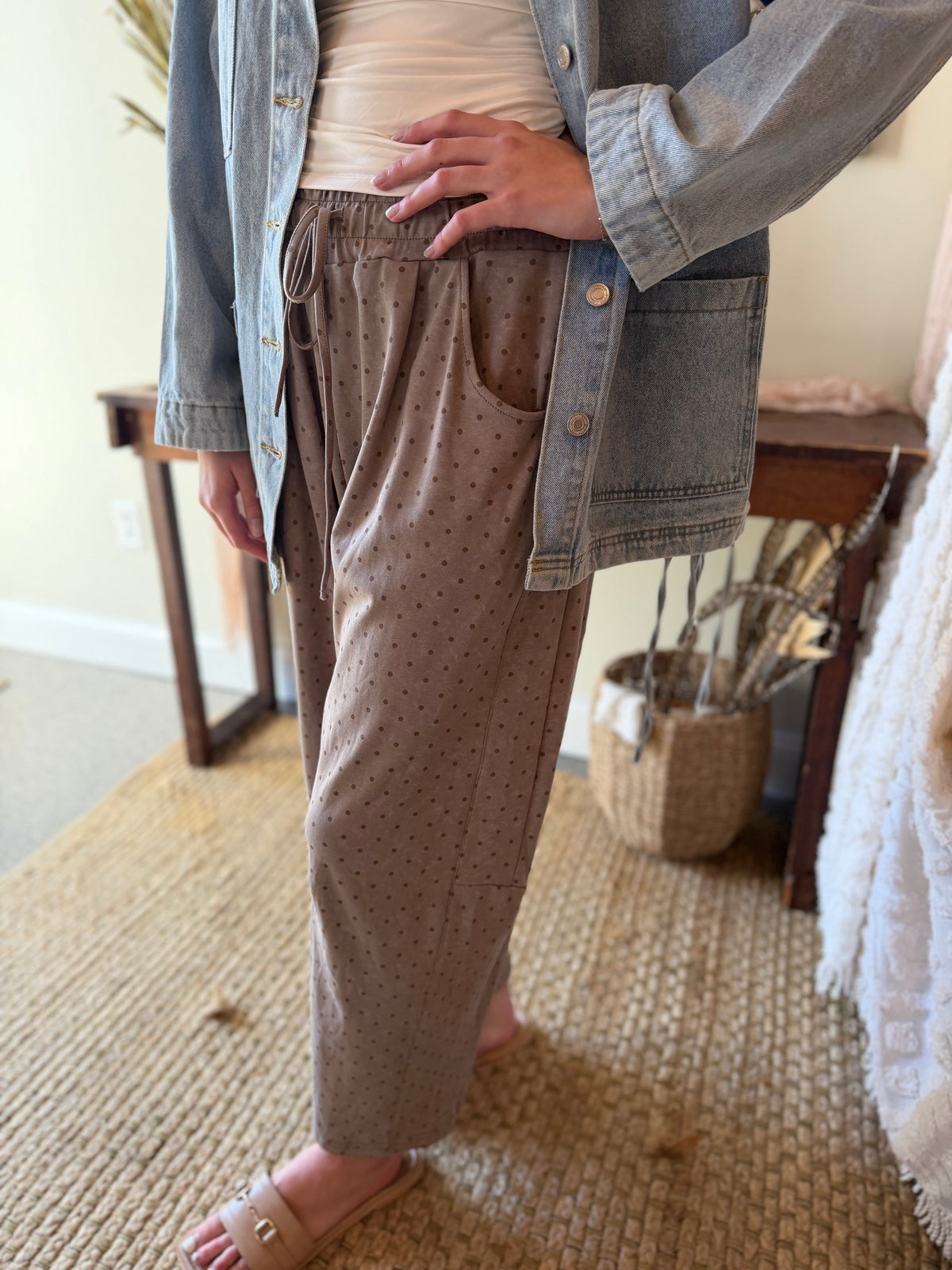 The Astor Dot Pants - Brown