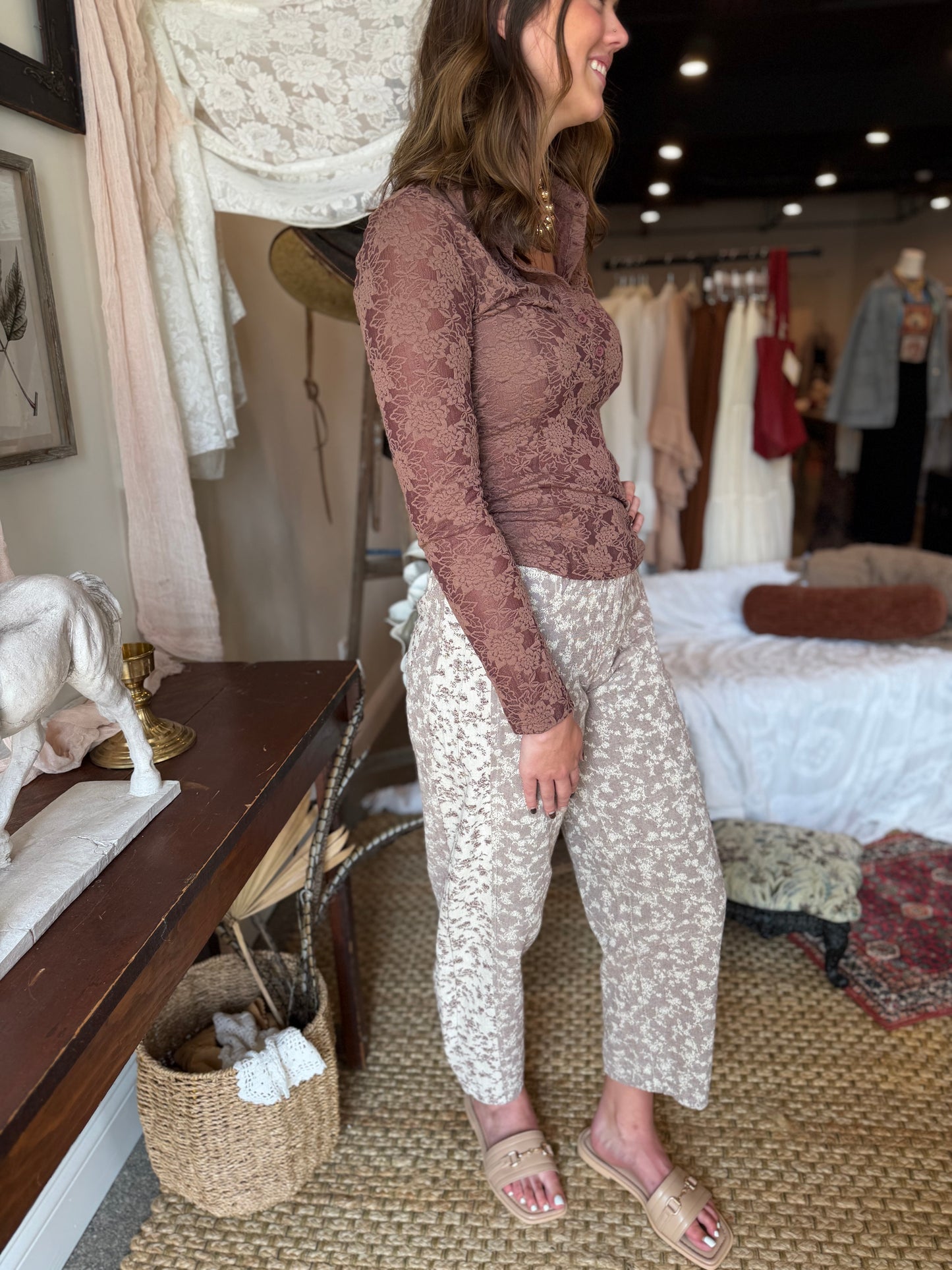 The Wren Tapestry Barrel Pants