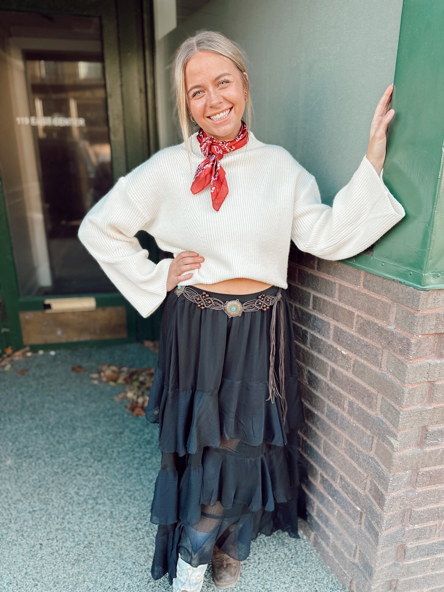 Belle Sleeve Cream Sweater