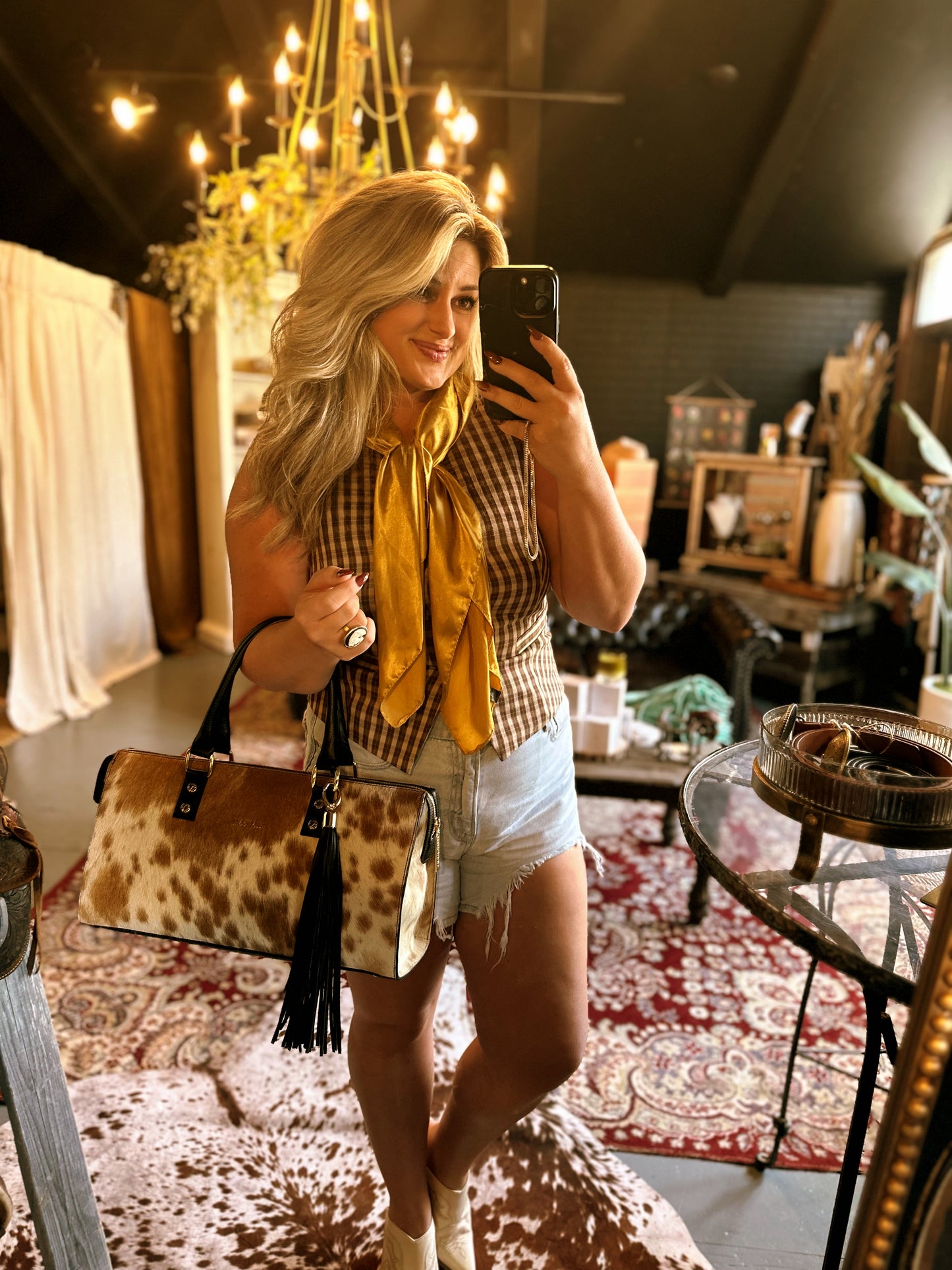 The Kensington Plaid Button Down Vest Top