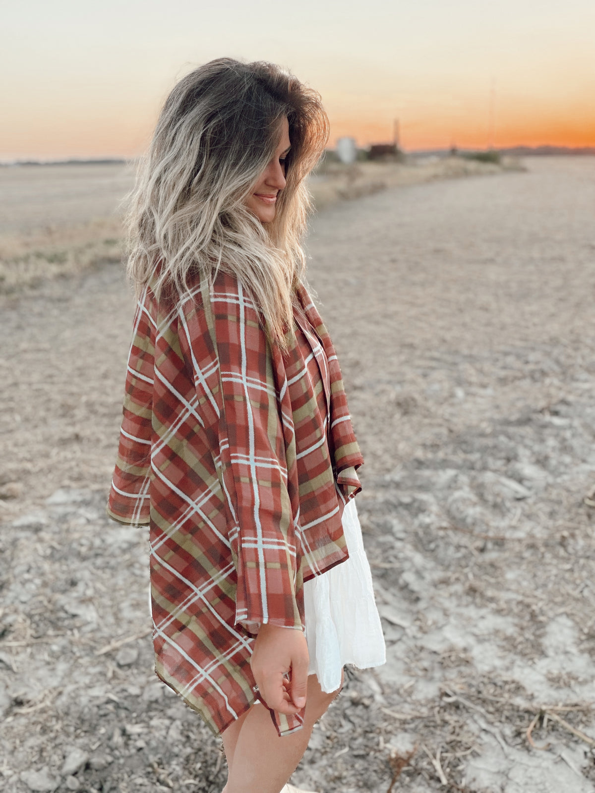 Hawthorne Plaid Tie Blouse