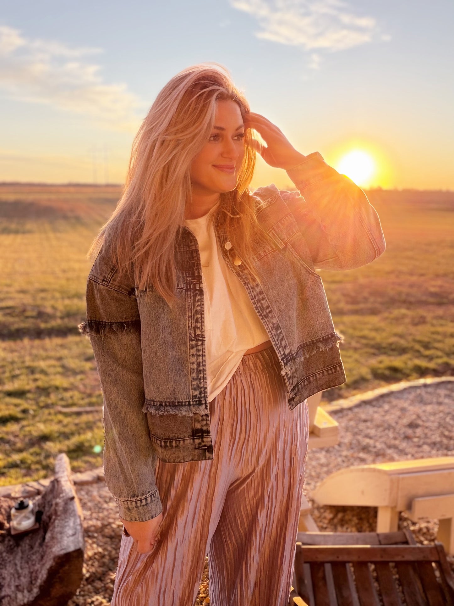 Cedar Bluff Two Tone Denim Jacket