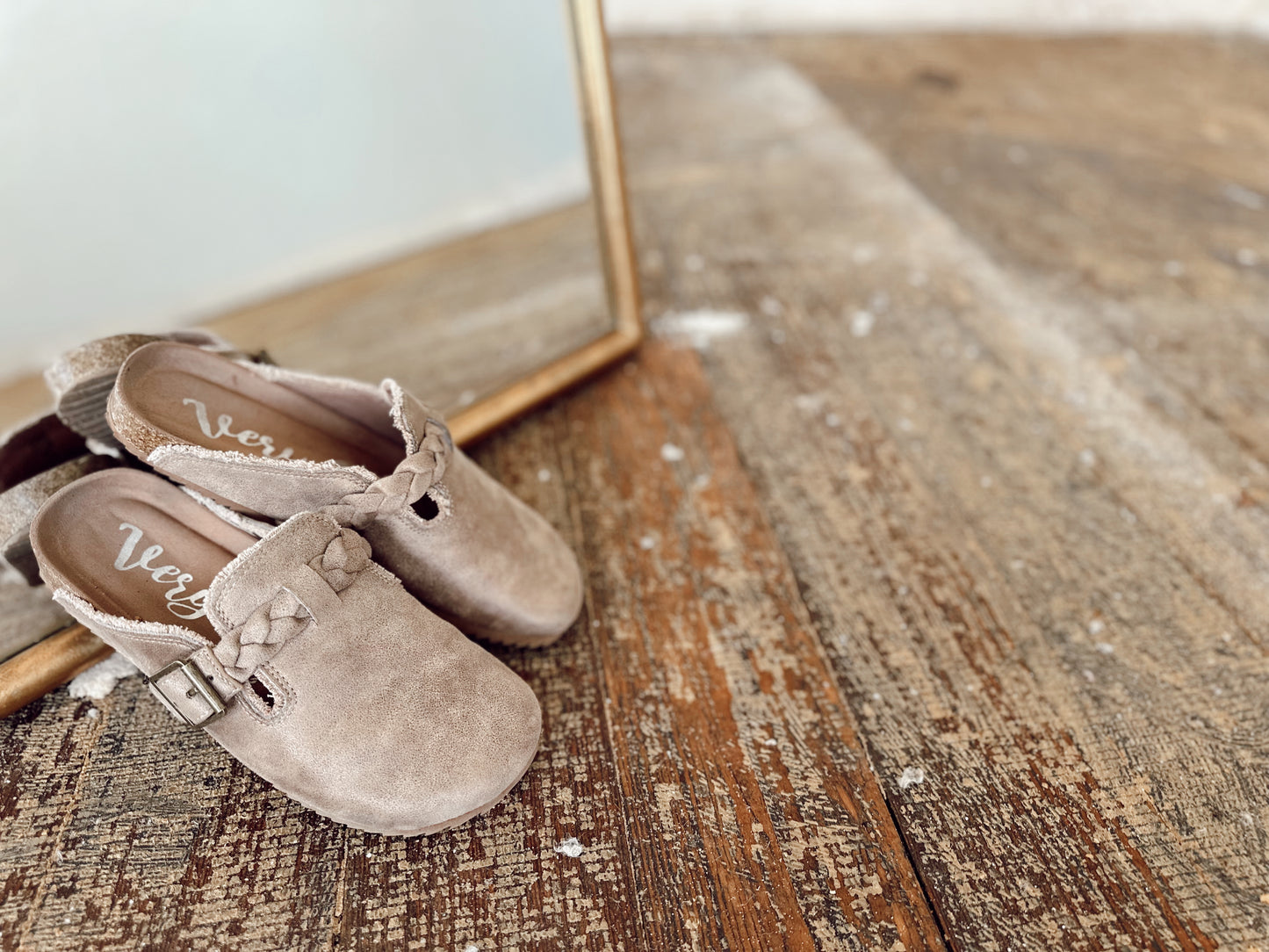 Charlie’s Beige Clogs
