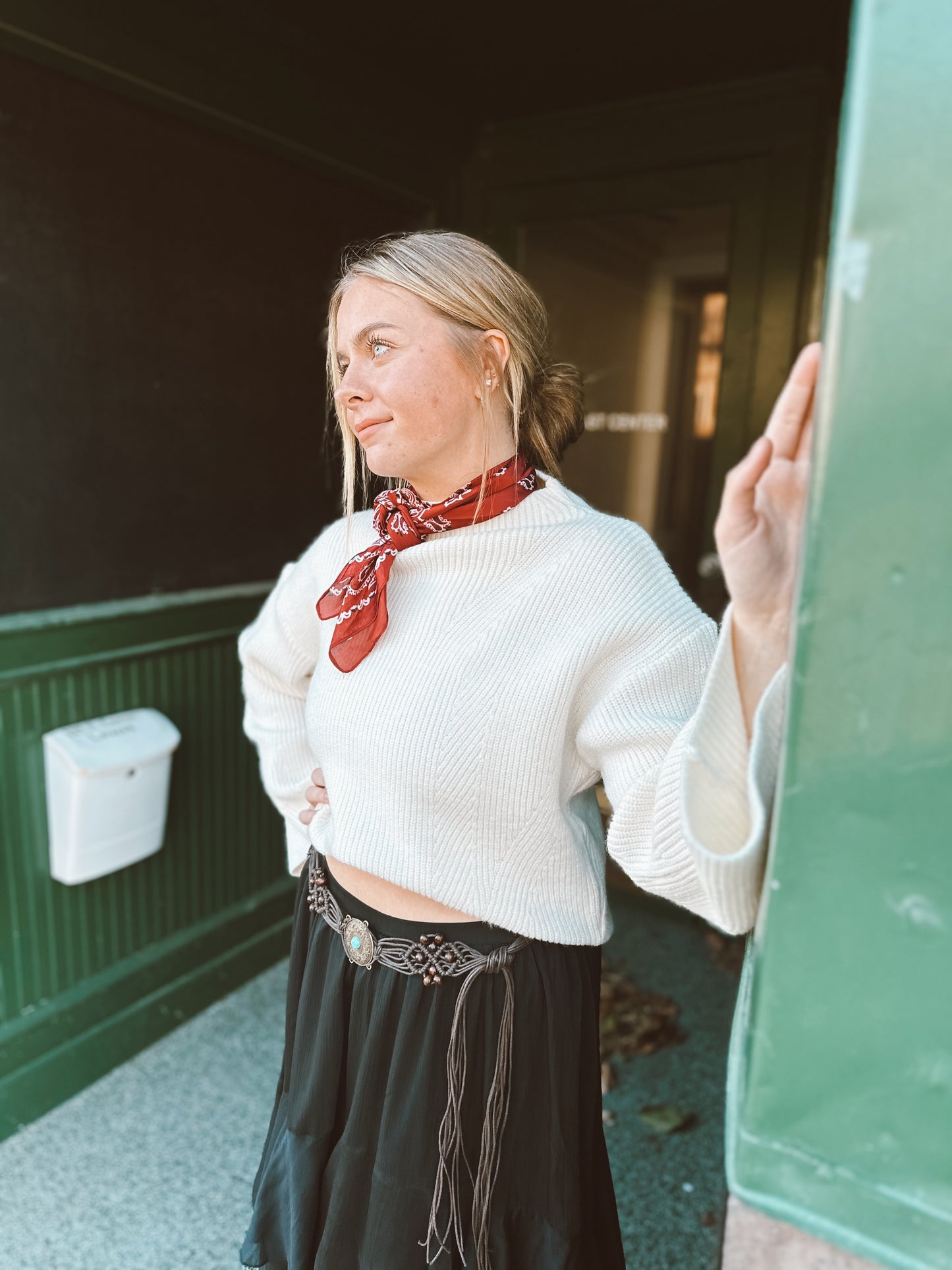 Belle Sleeve Cream Sweater