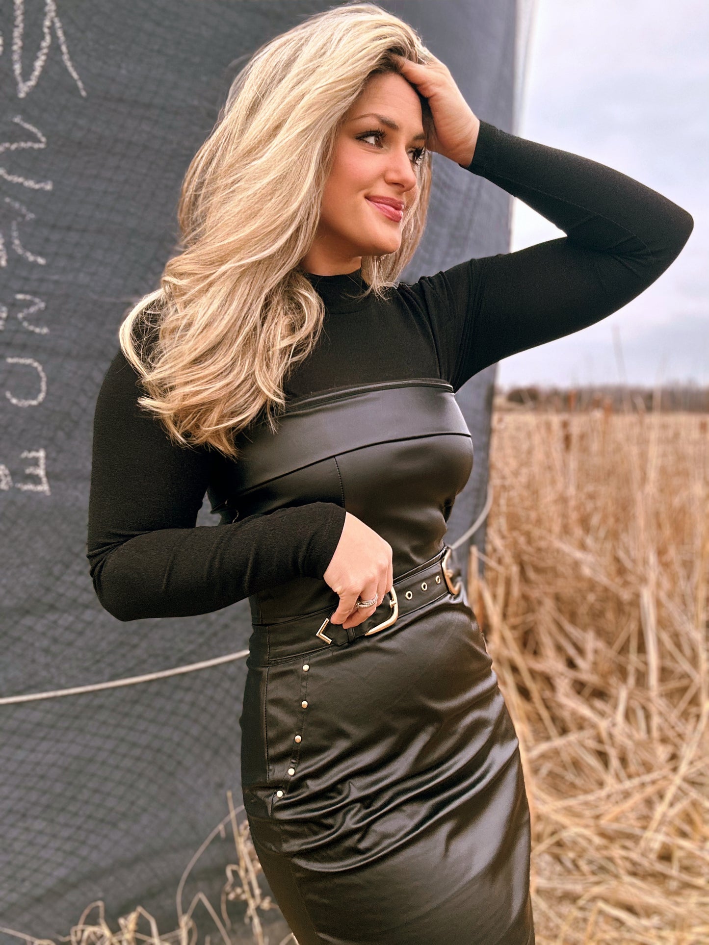 Marlene’s Faux Leather Strapless Crop Top