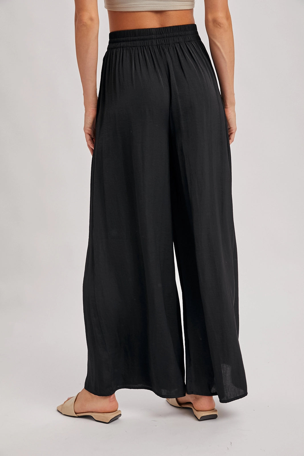 Silky Palazzo Wide Leg Pants
