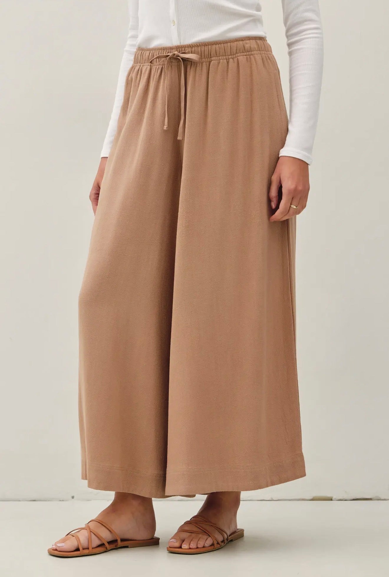 Linen Palazzo Pant – Beige