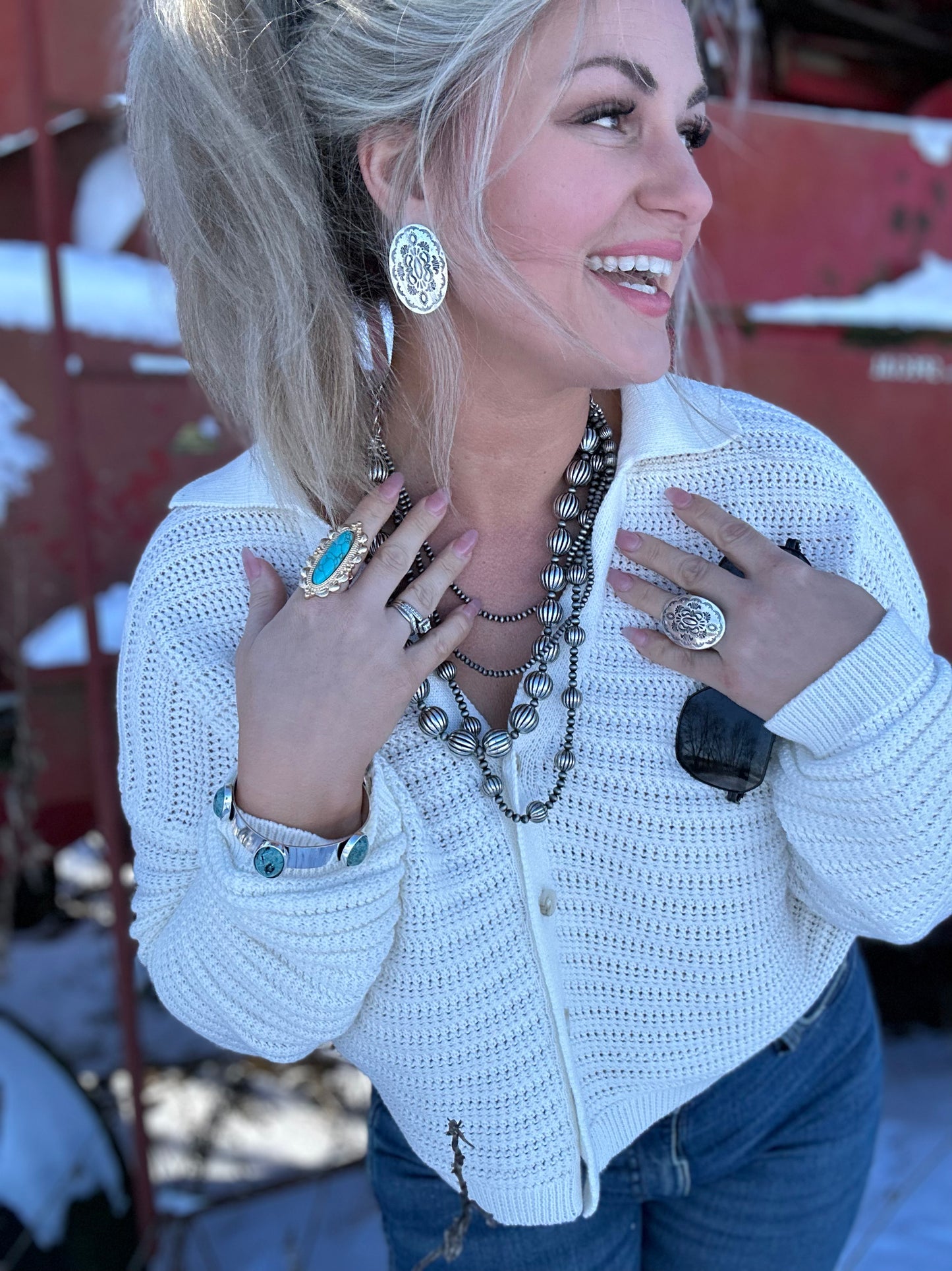 Southwest Concho Earring Set