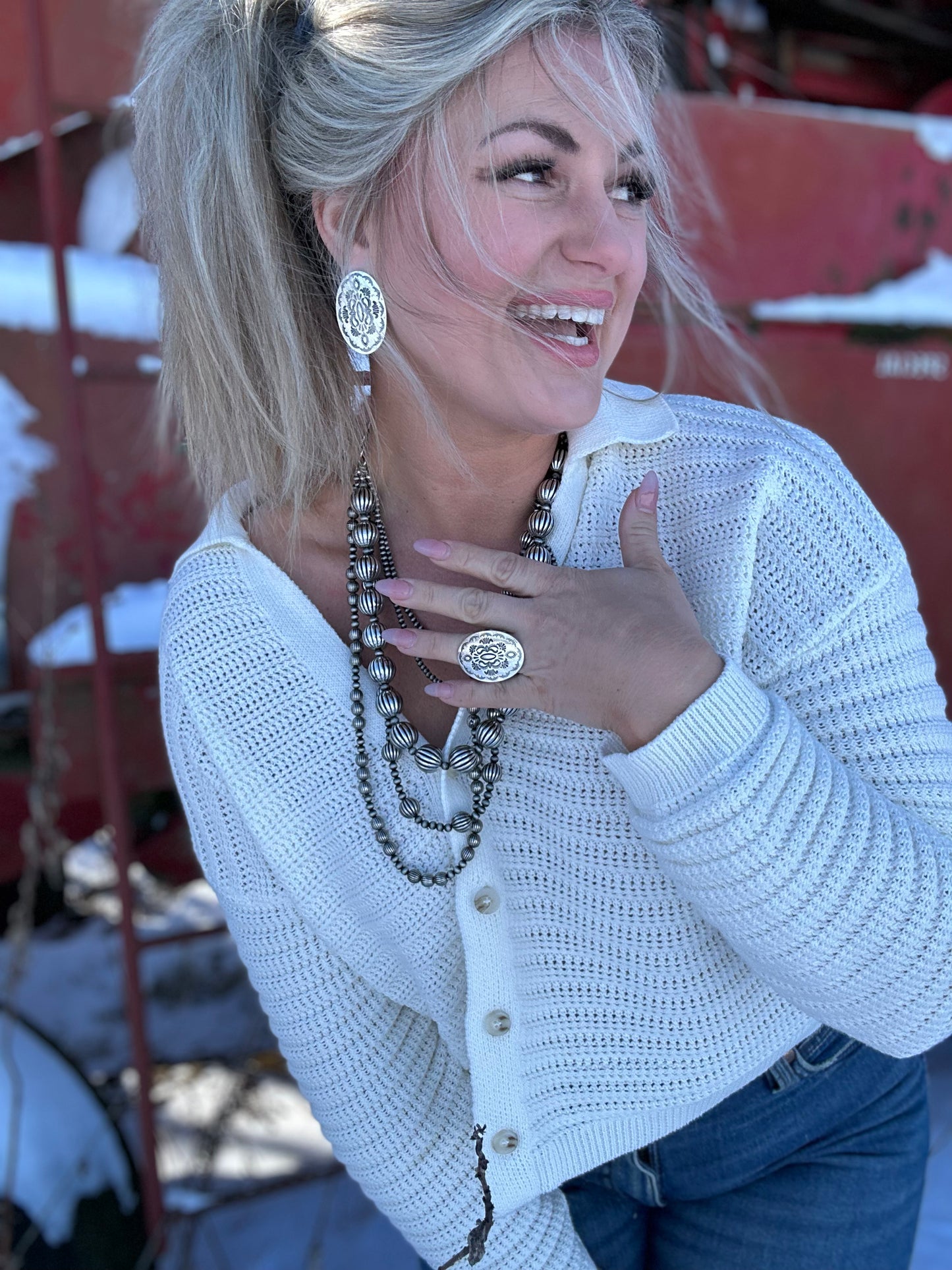 Southwest Concho Earring Set