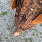 Leopard print pleated skirt