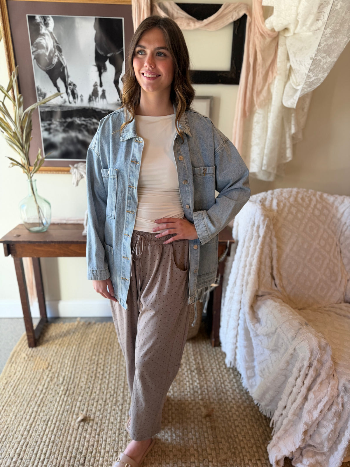 The Astor Dot Pants - Brown