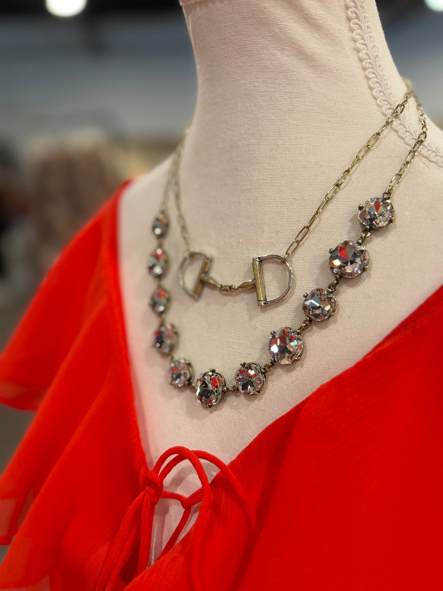 1888 Mixed Layered Snaffle Bit 18” Necklace