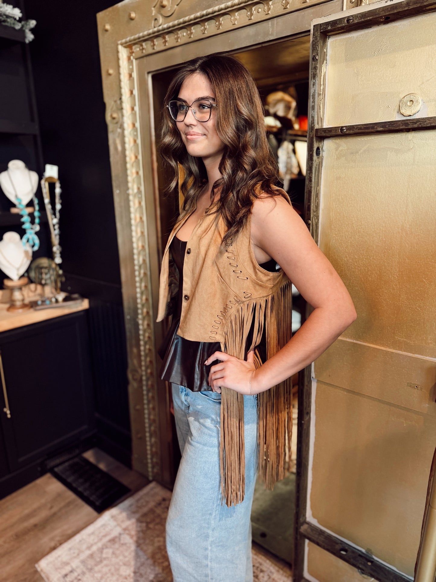 Fringe Suede Western Vest