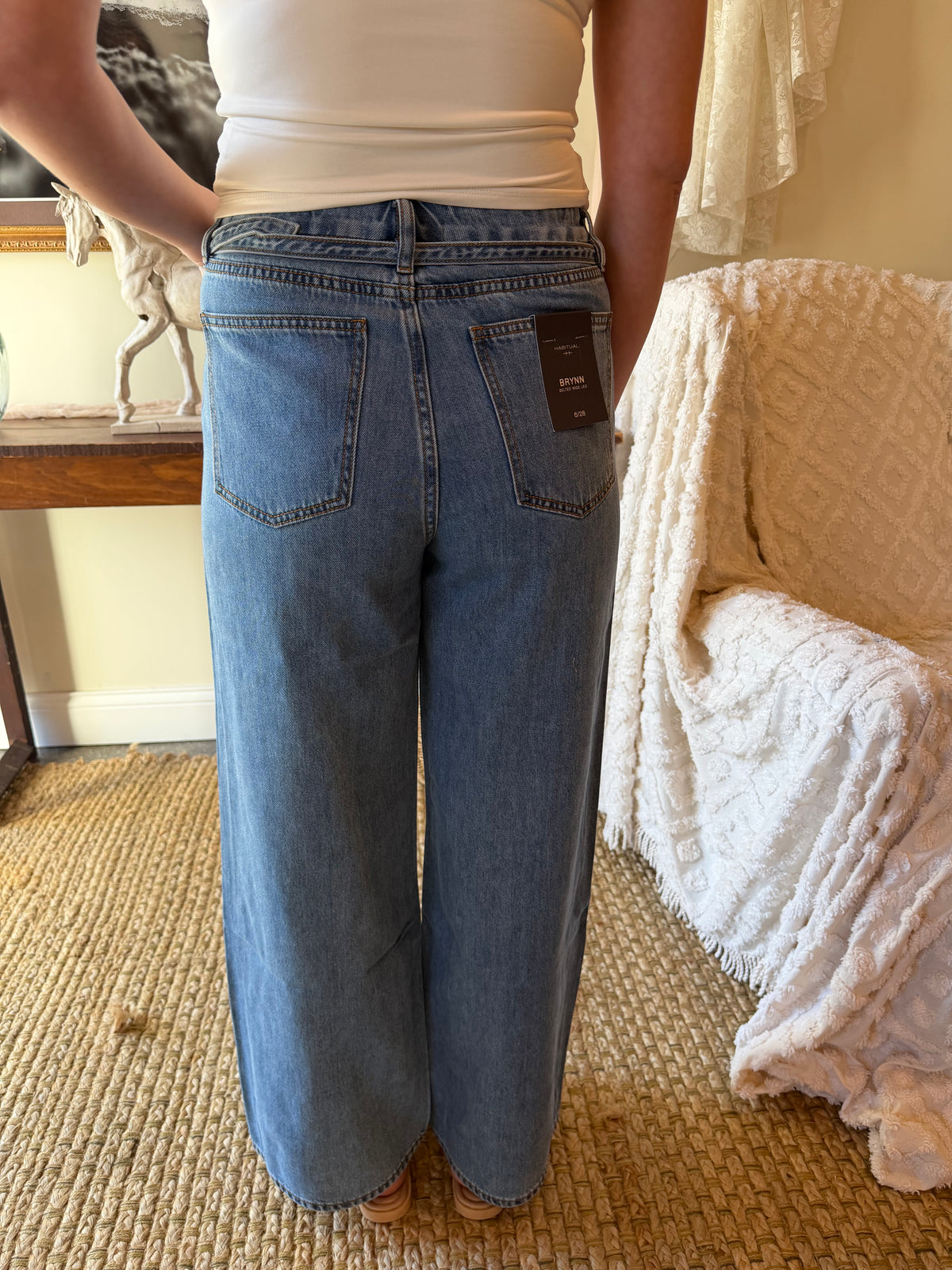 The Brynn Belted Wide Leg Jeans | Habitual
