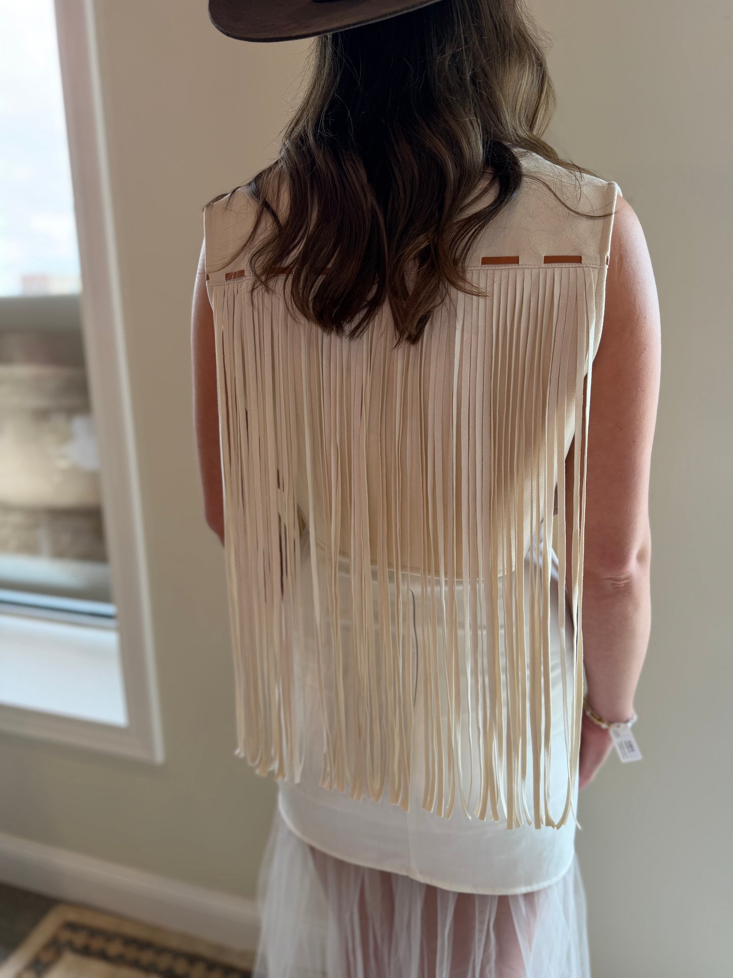 Emmelines Ivory Fringe Vest
