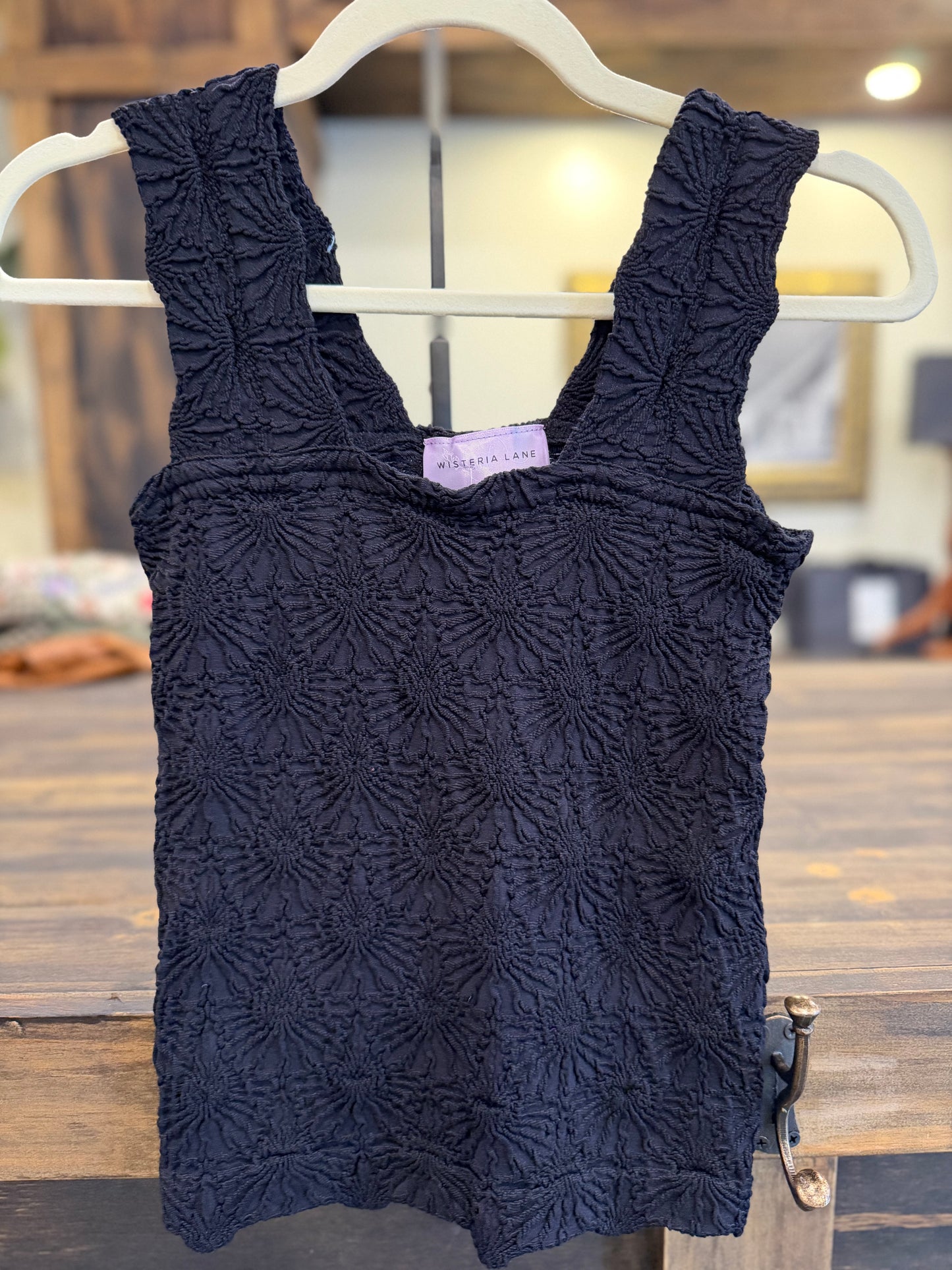 Textured Black Knit Tank
