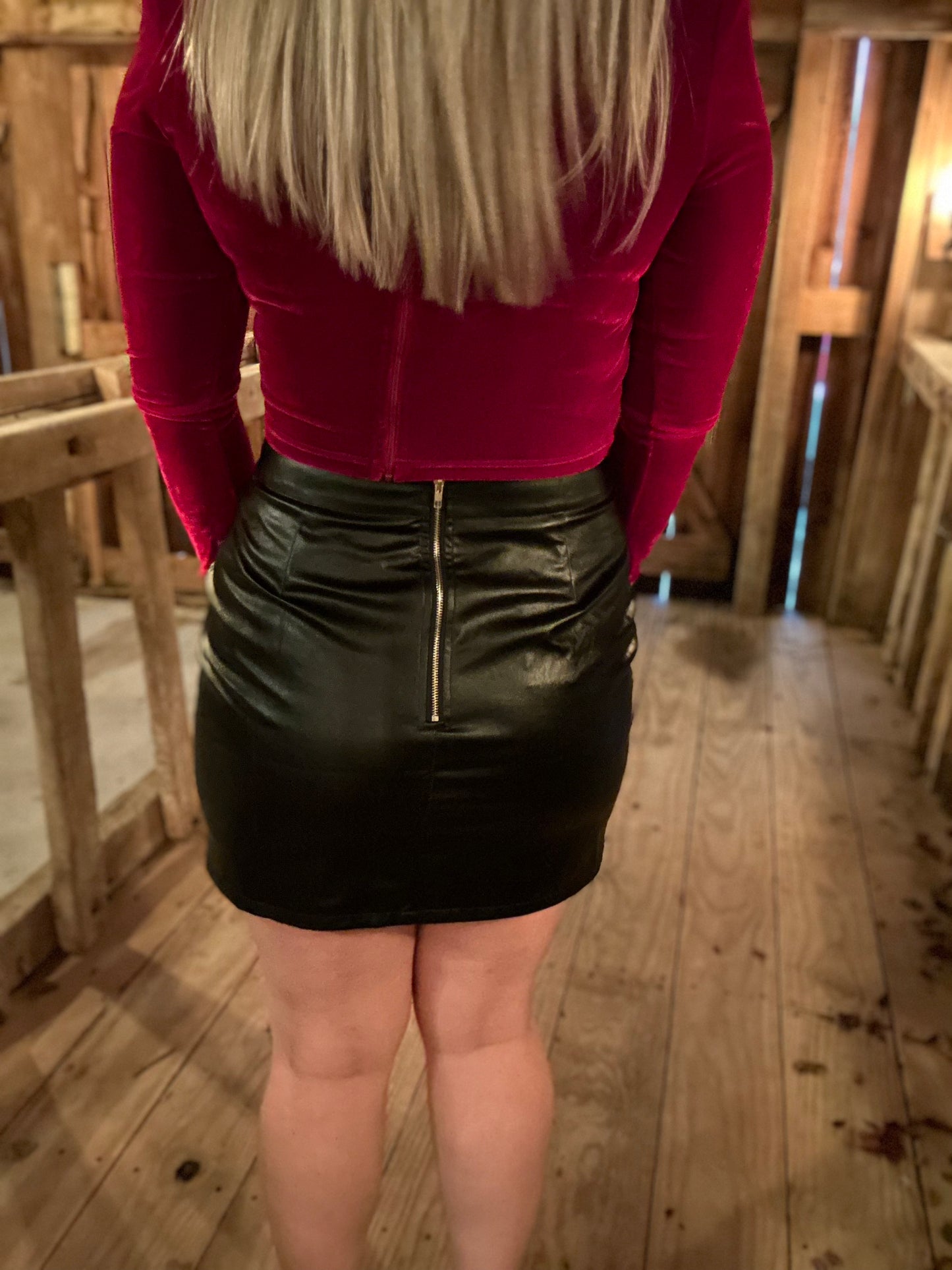 Spencer’s Faux Leather Black Skirt