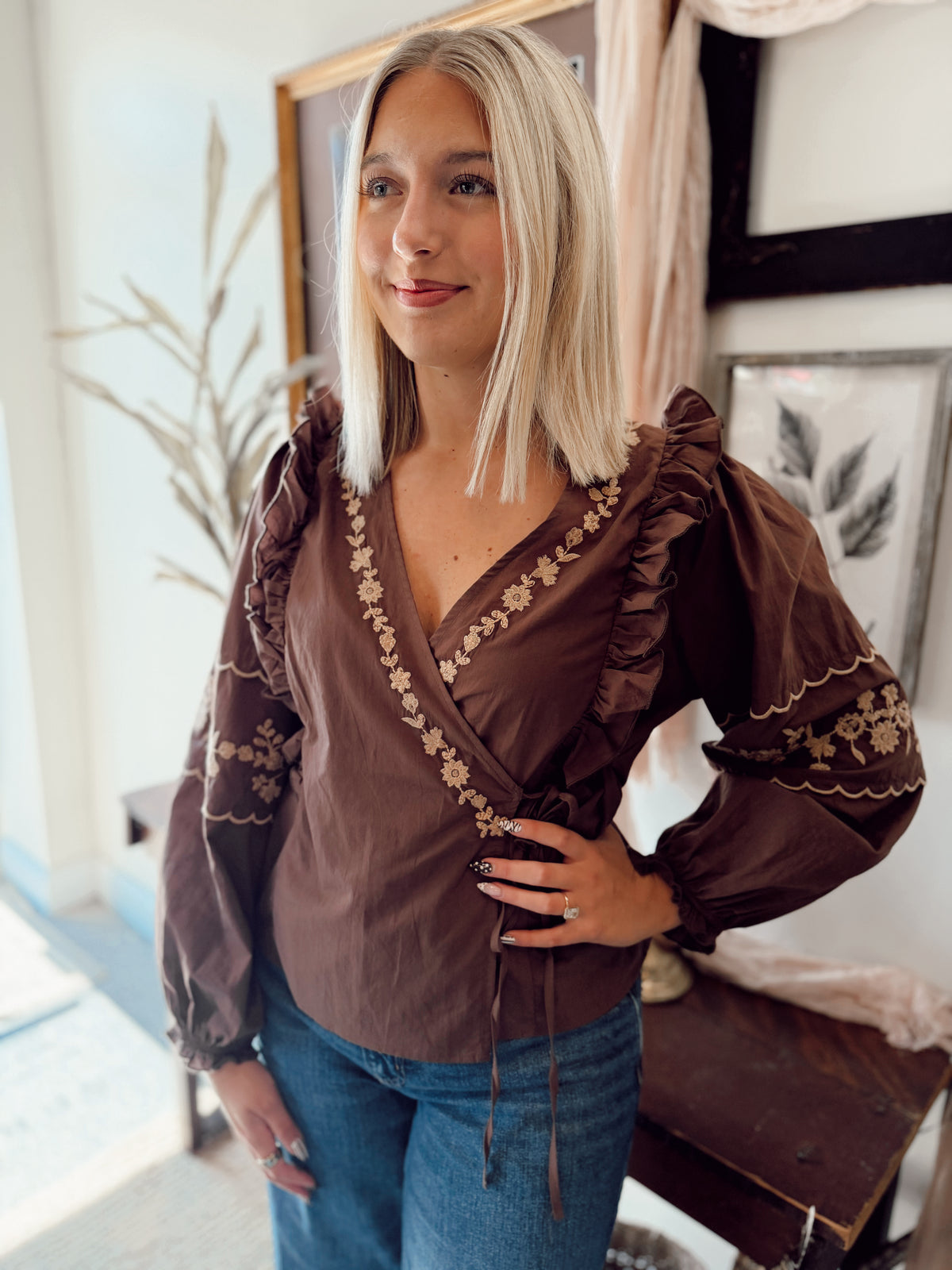 The Sonnet Blouse - Brown