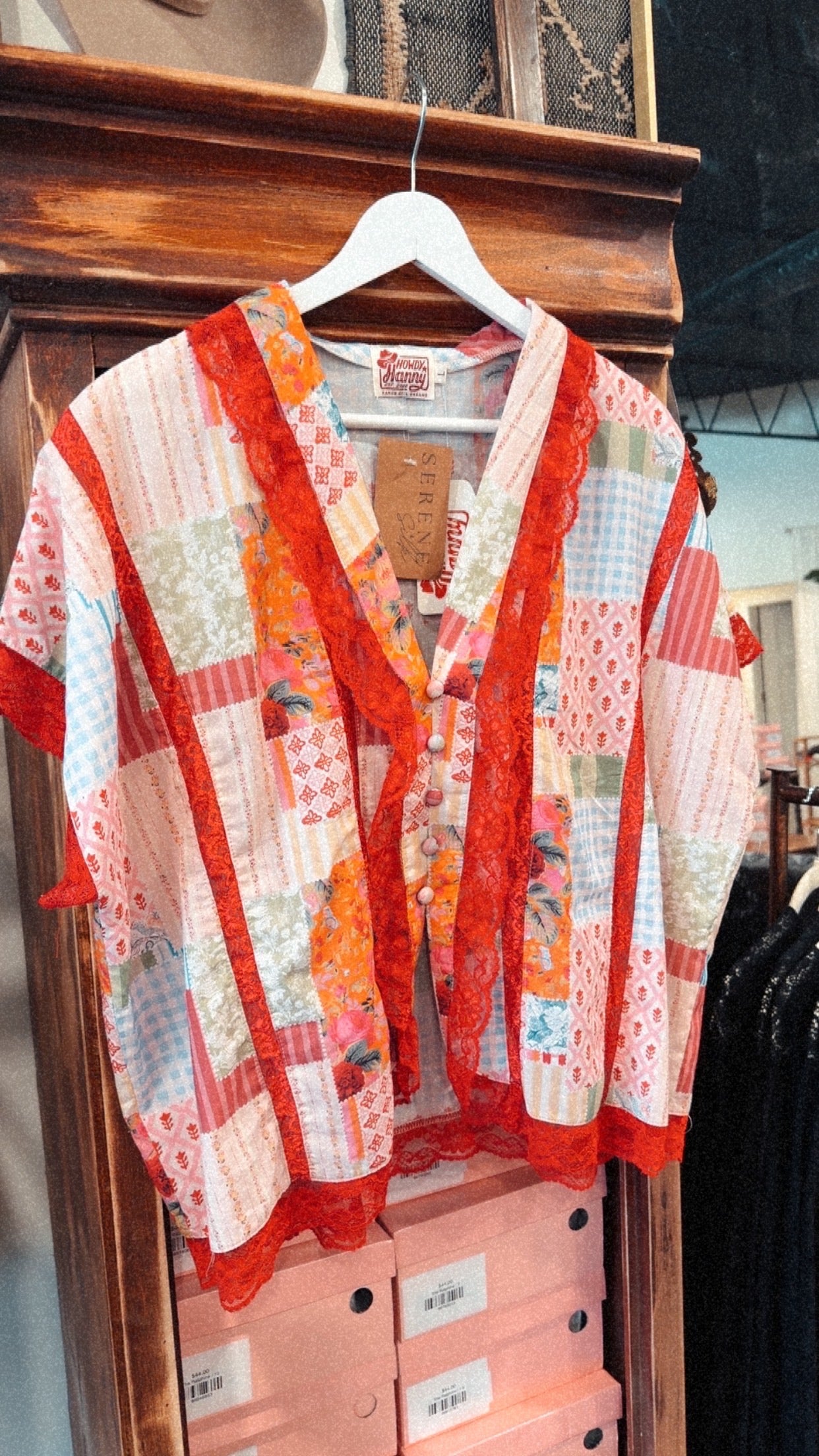 Pearls Patchwork Top