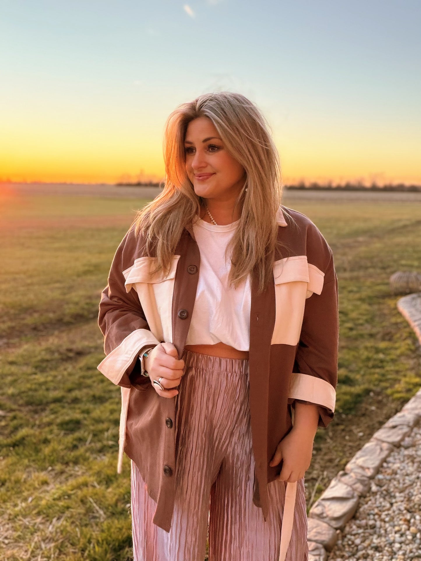 The River Contrast Belted Jacket