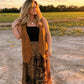 Embroidered Faux Suede Vest (Brown)
