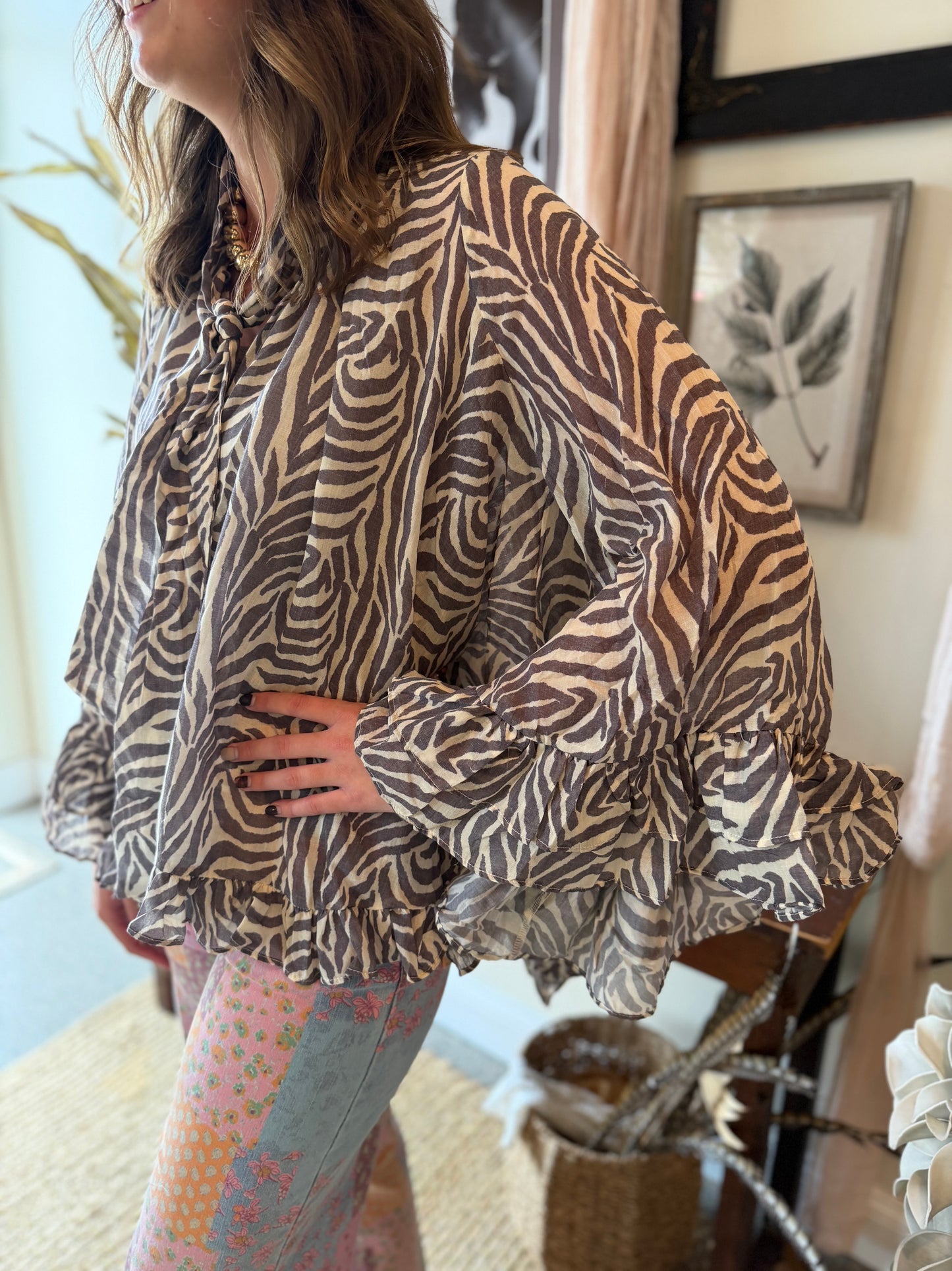The Marlowe Zebra Blouse