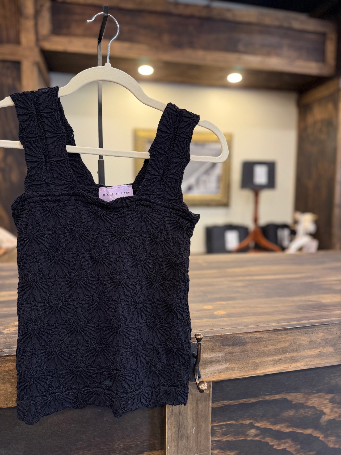 Textured Black Knit Tank
