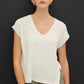 Dolman V-Neck Sweater - White