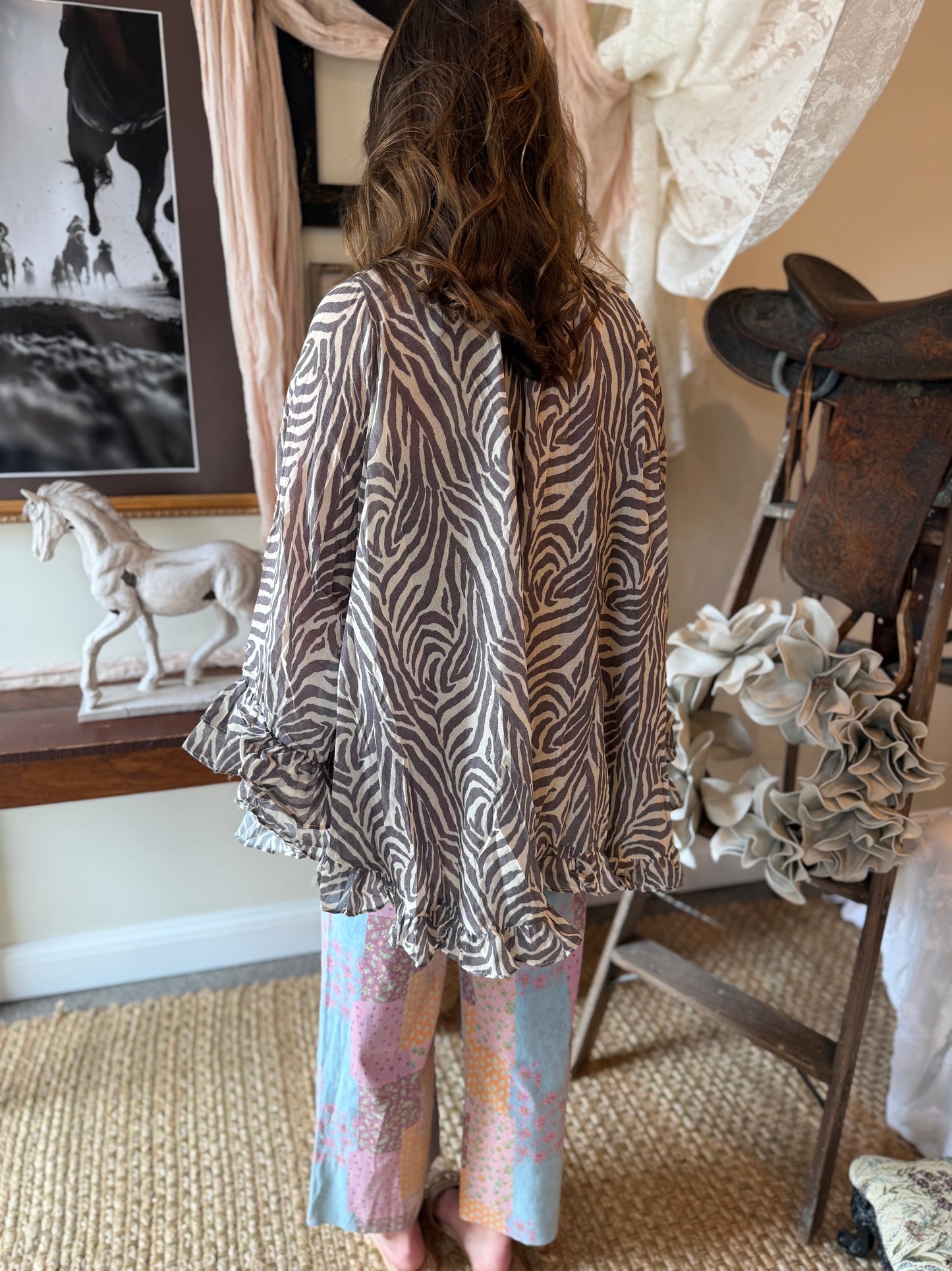 The Marlowe Zebra Blouse