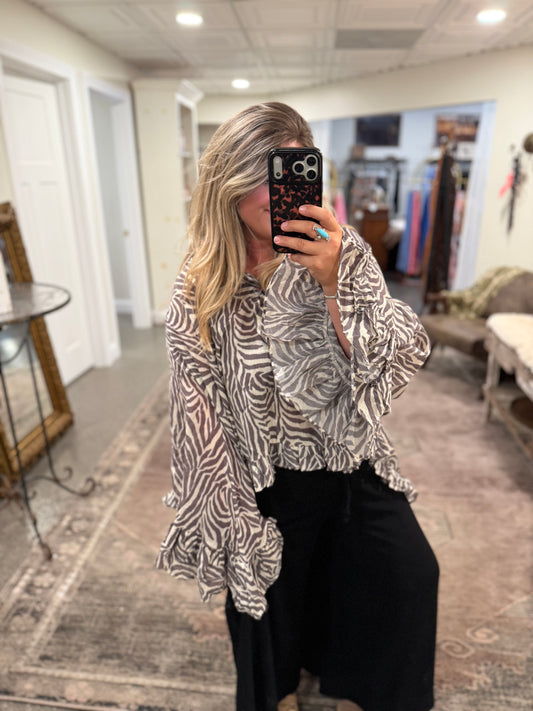 The Marlowe Zebra Blouse
