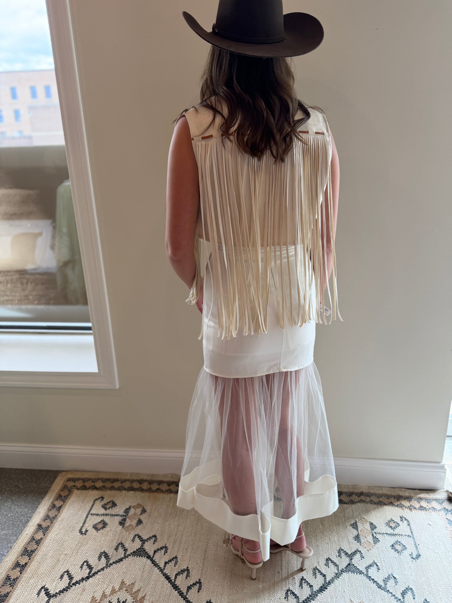 Emmelines Ivory Fringe Vest