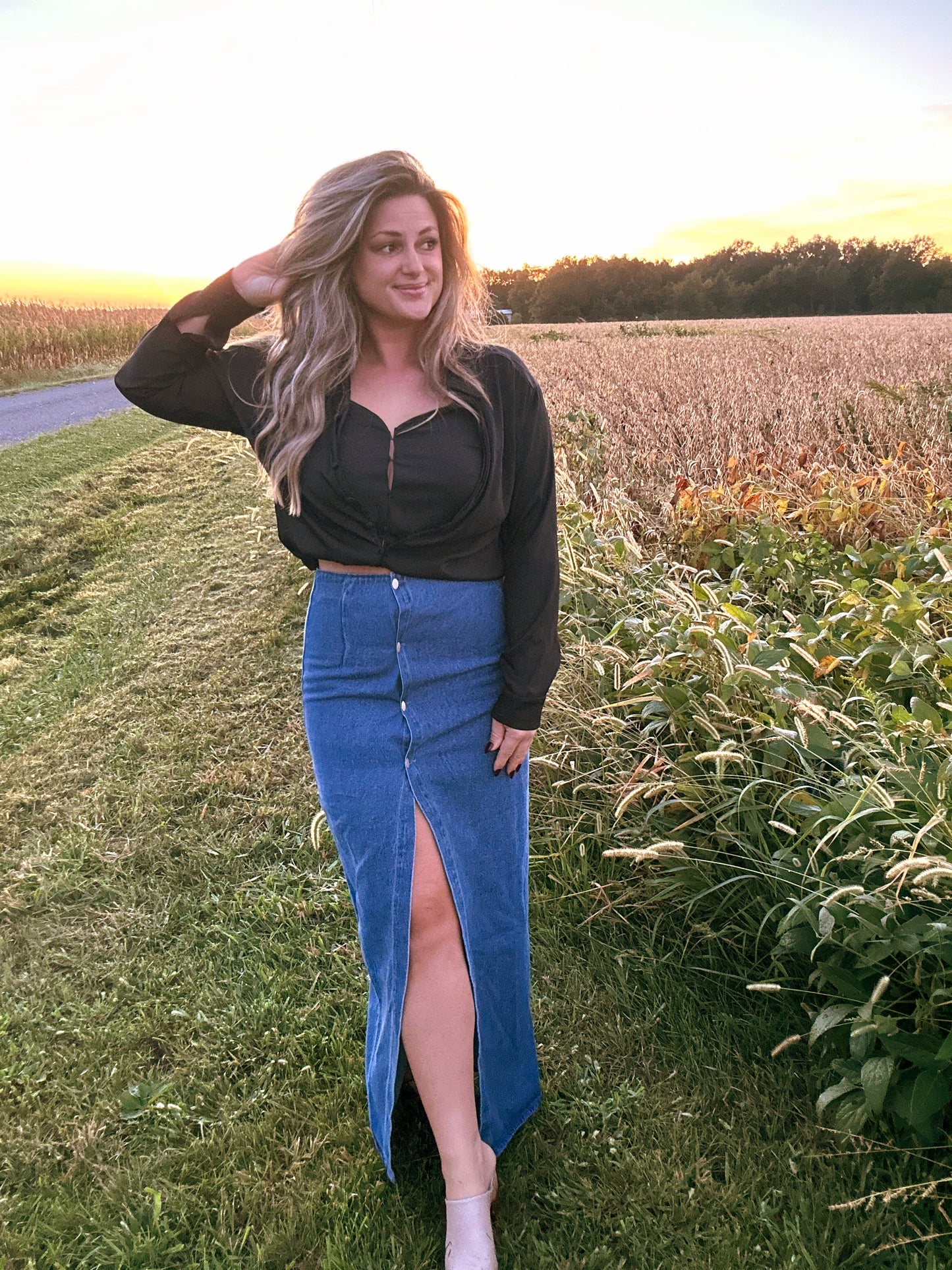 Magnolias Denim Skirt