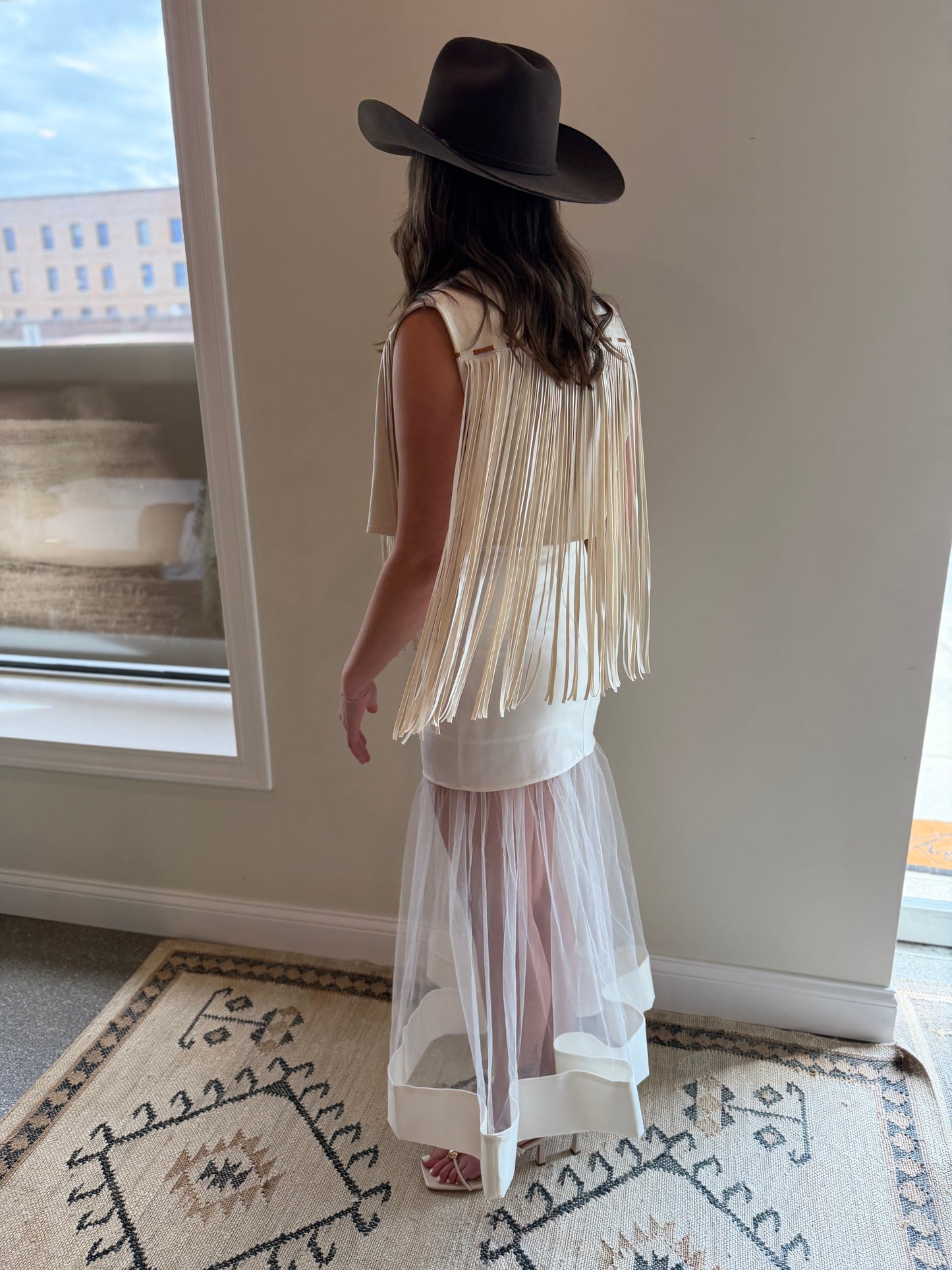 Emmelines Ivory Fringe Vest