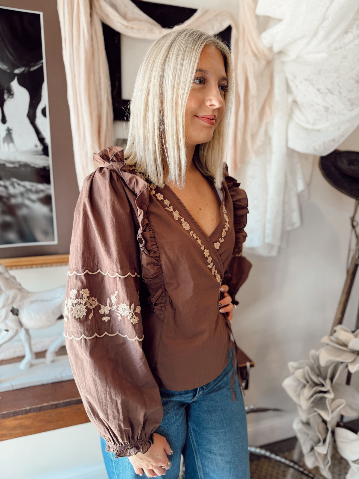 The Sonnet Blouse - Brown