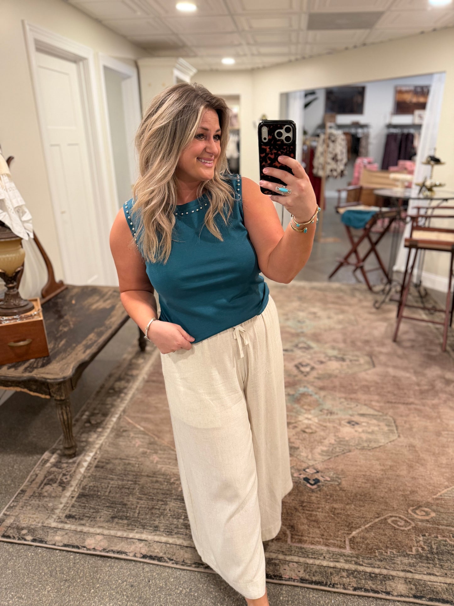 Linen Palazzo Pant – Sand