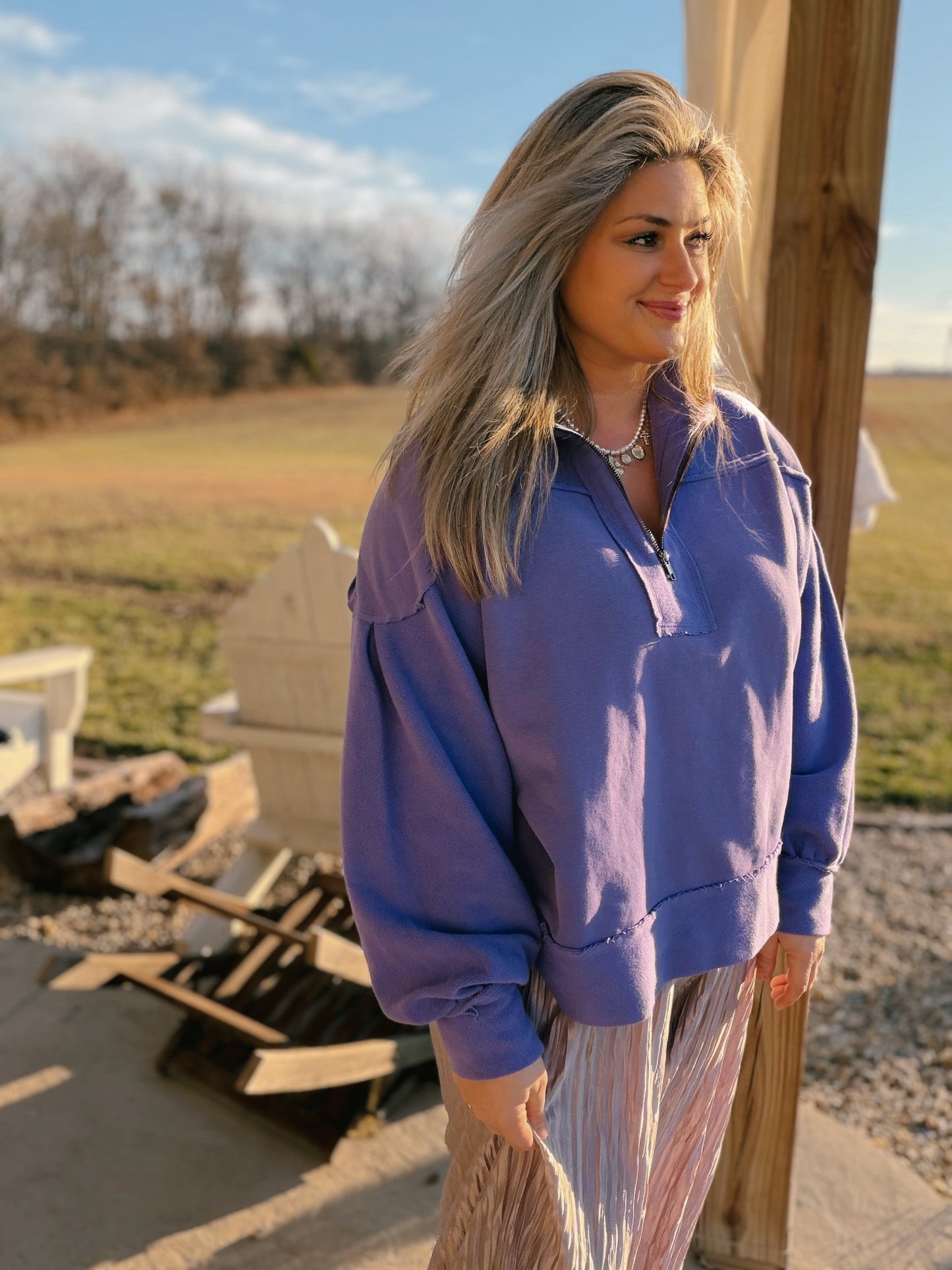 Switchback Purple Pullover