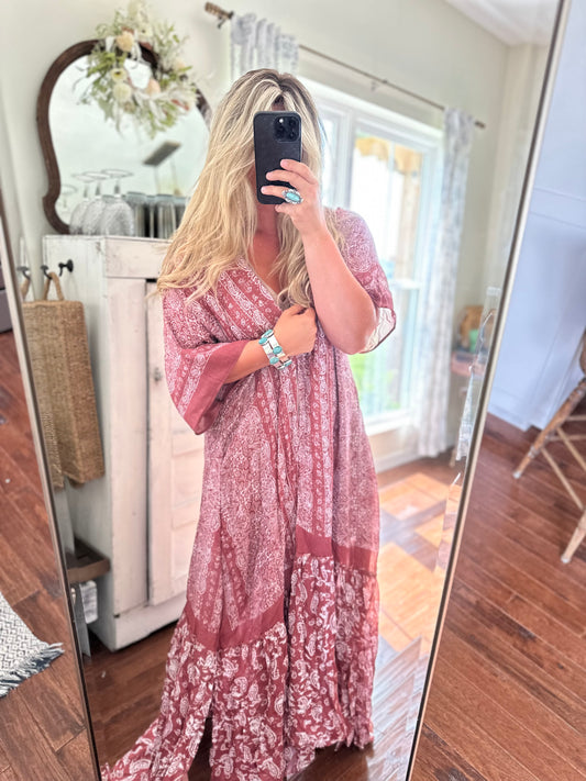 Haven's Paisley Print Kimono Red