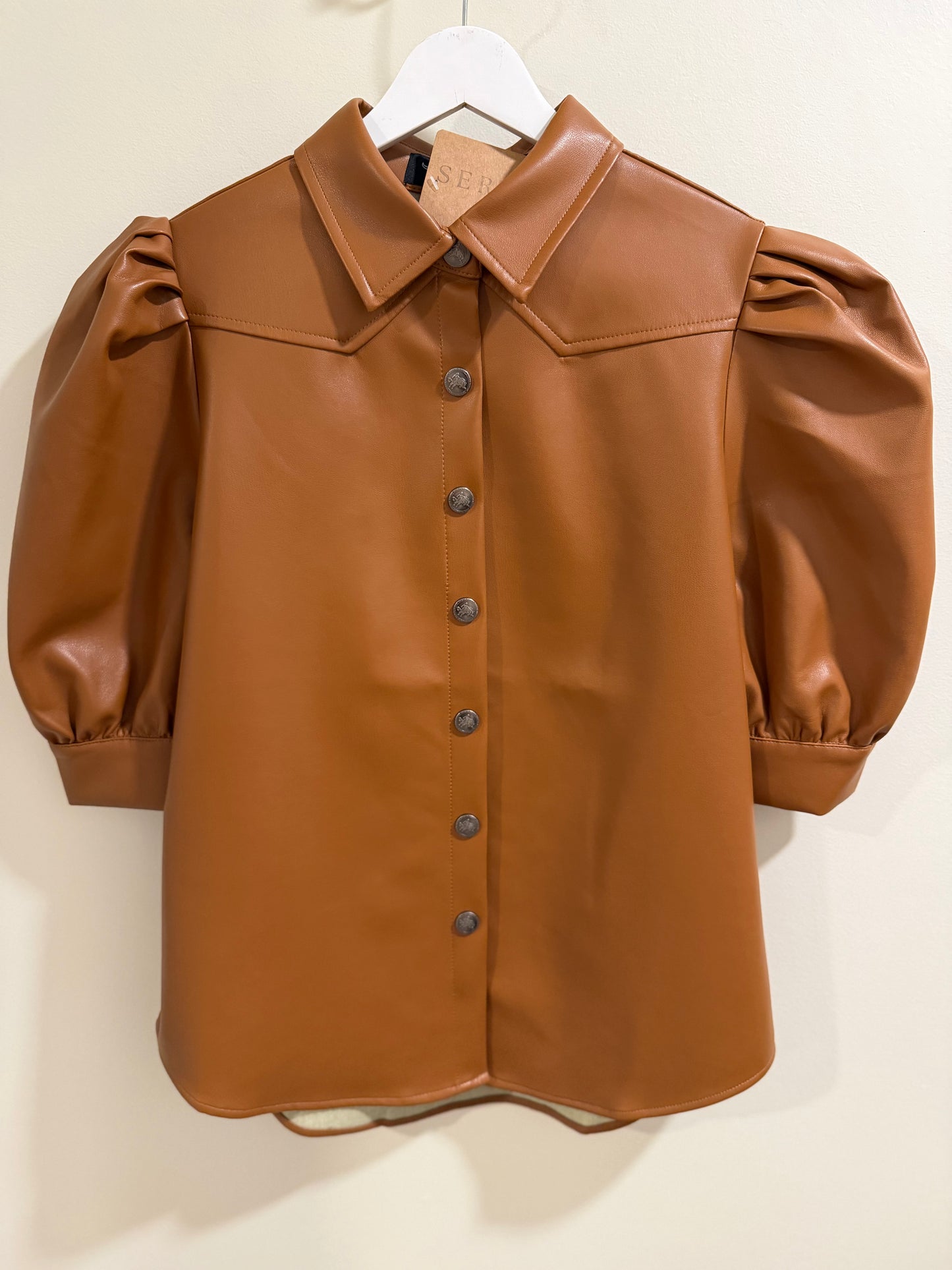Magnolia Brown Leather Top