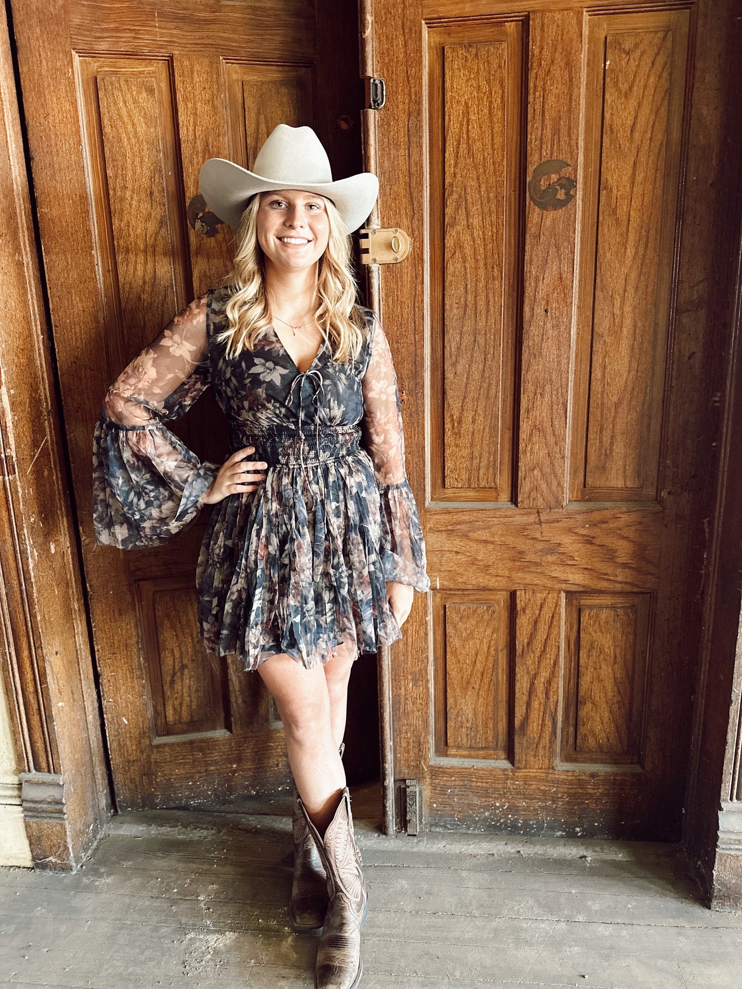 Floral Button Midi Dress