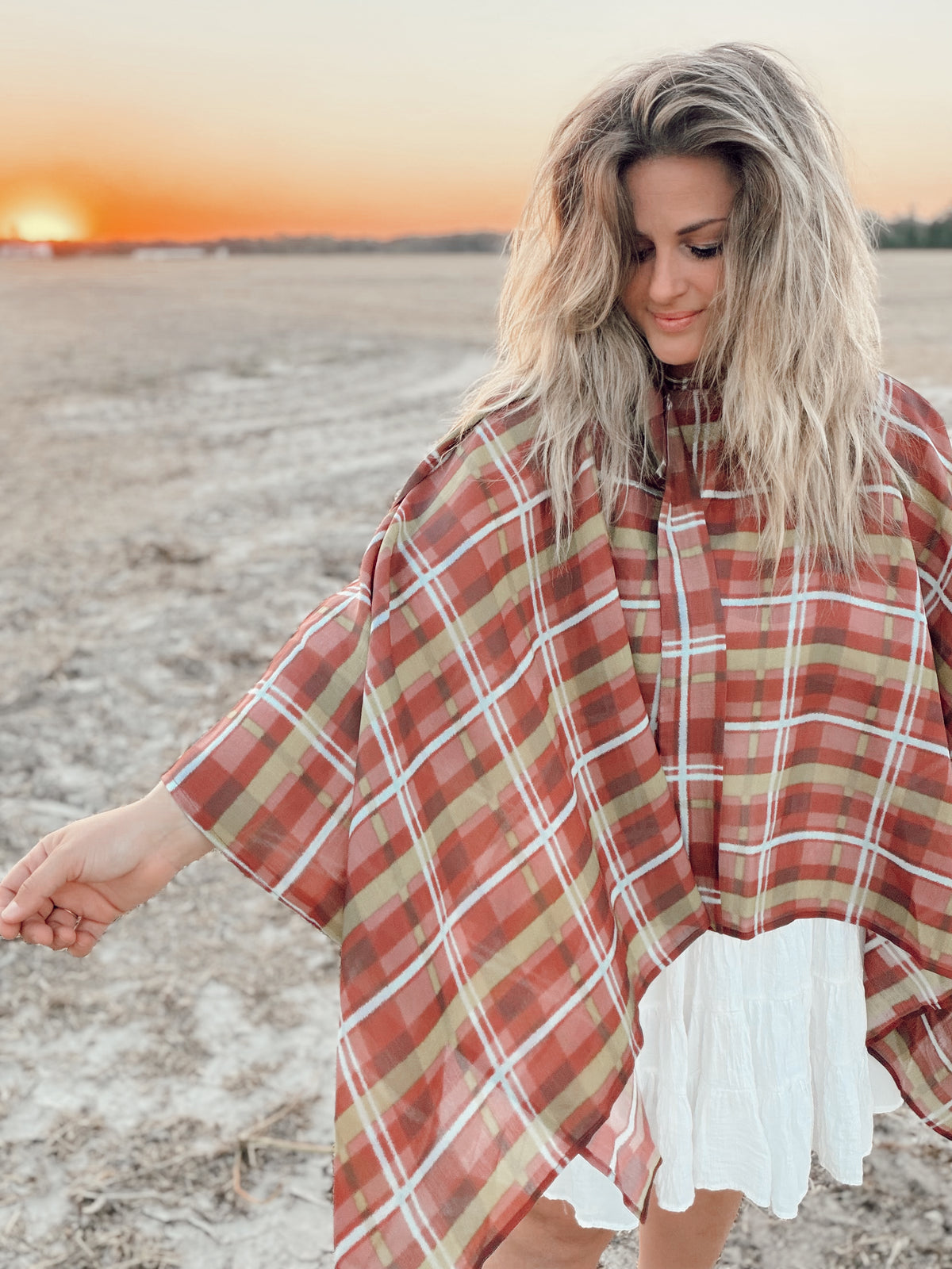 Hawthorne Plaid Tie Blouse
