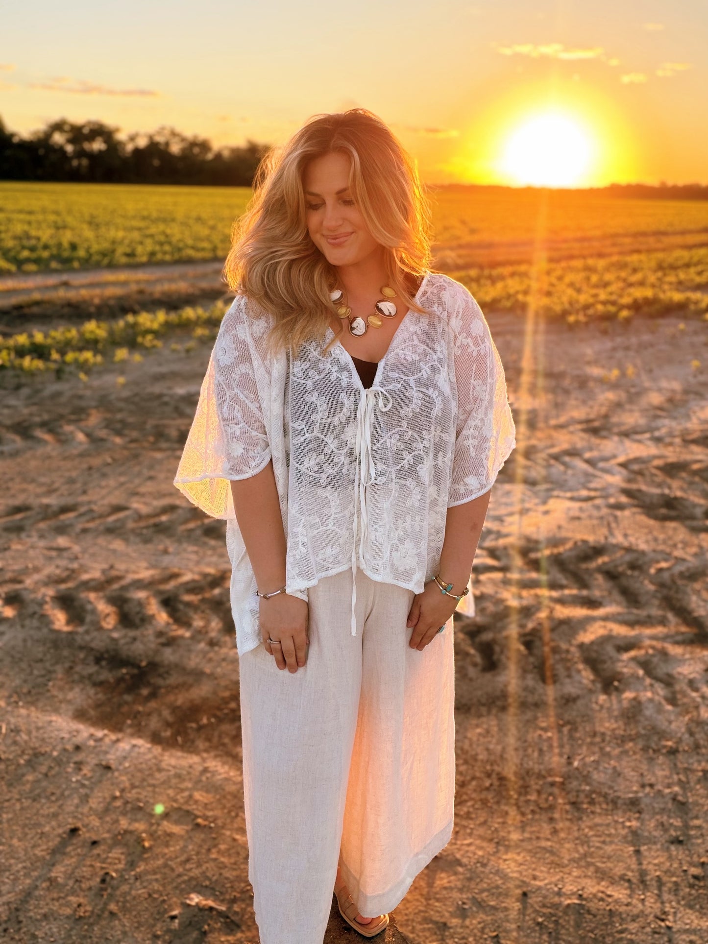 Linen Palazzo Pant – Sand