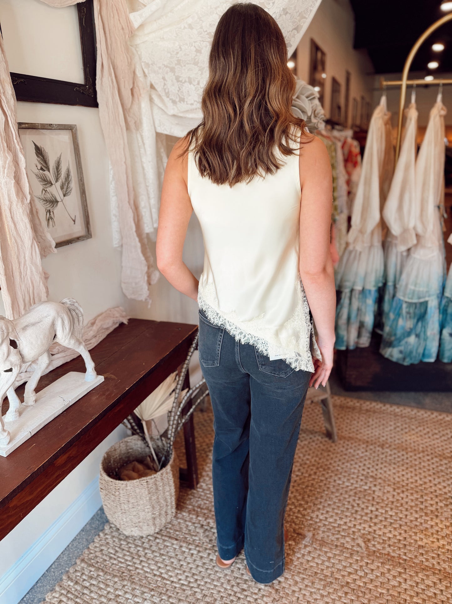 The Heirloom Lace Satin Tank