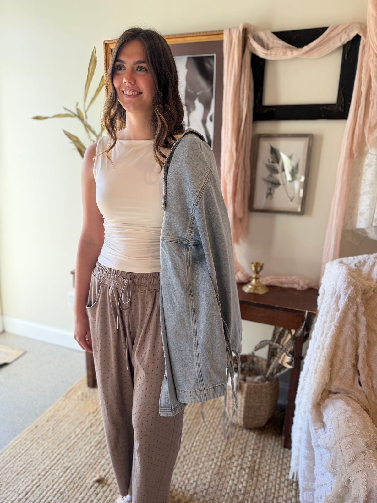The Astor Dot Pants - Brown