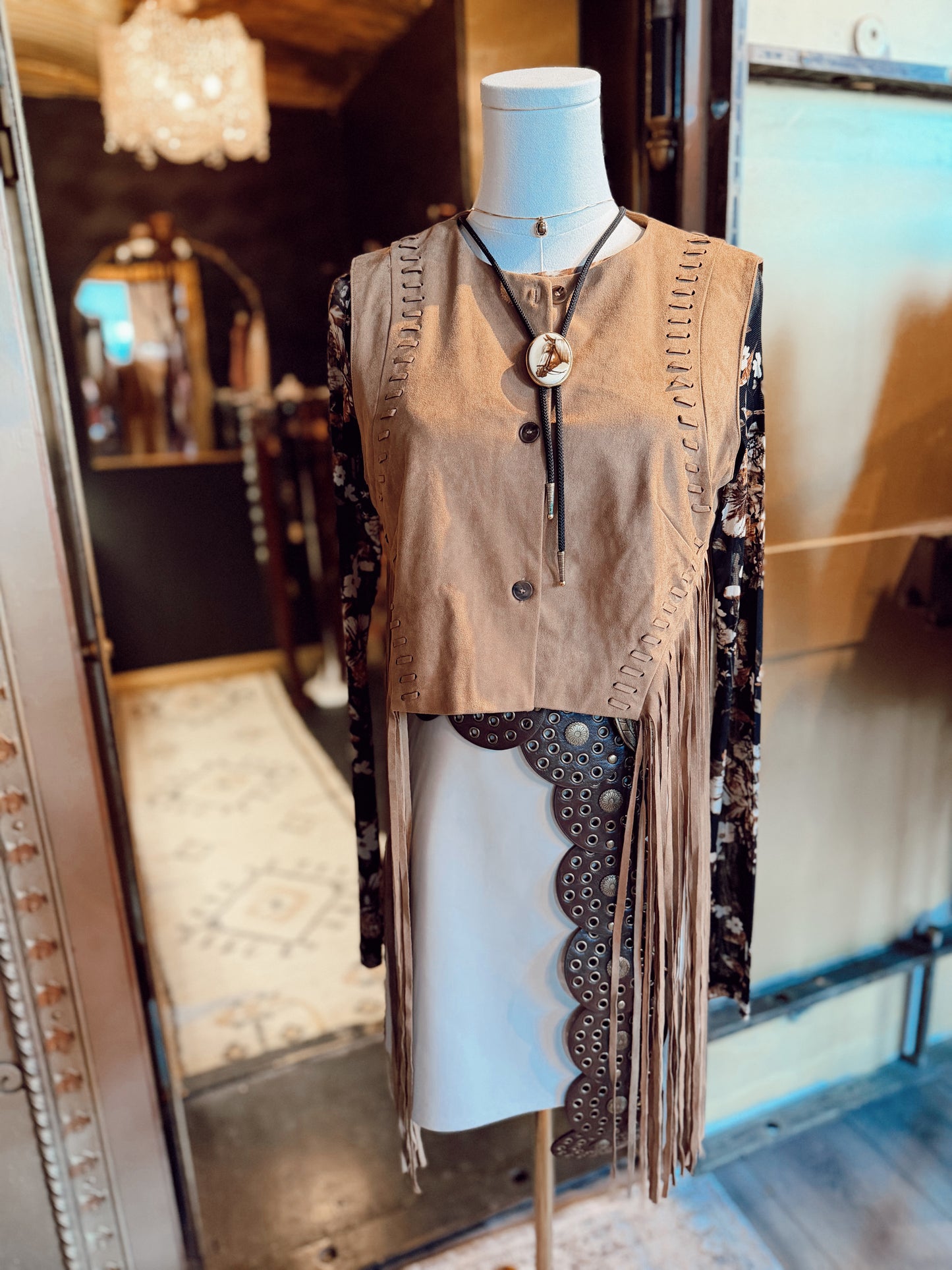 Fringe Suede Western Vest