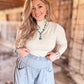 Whitlee’s White Shimmer Mock Neck Top