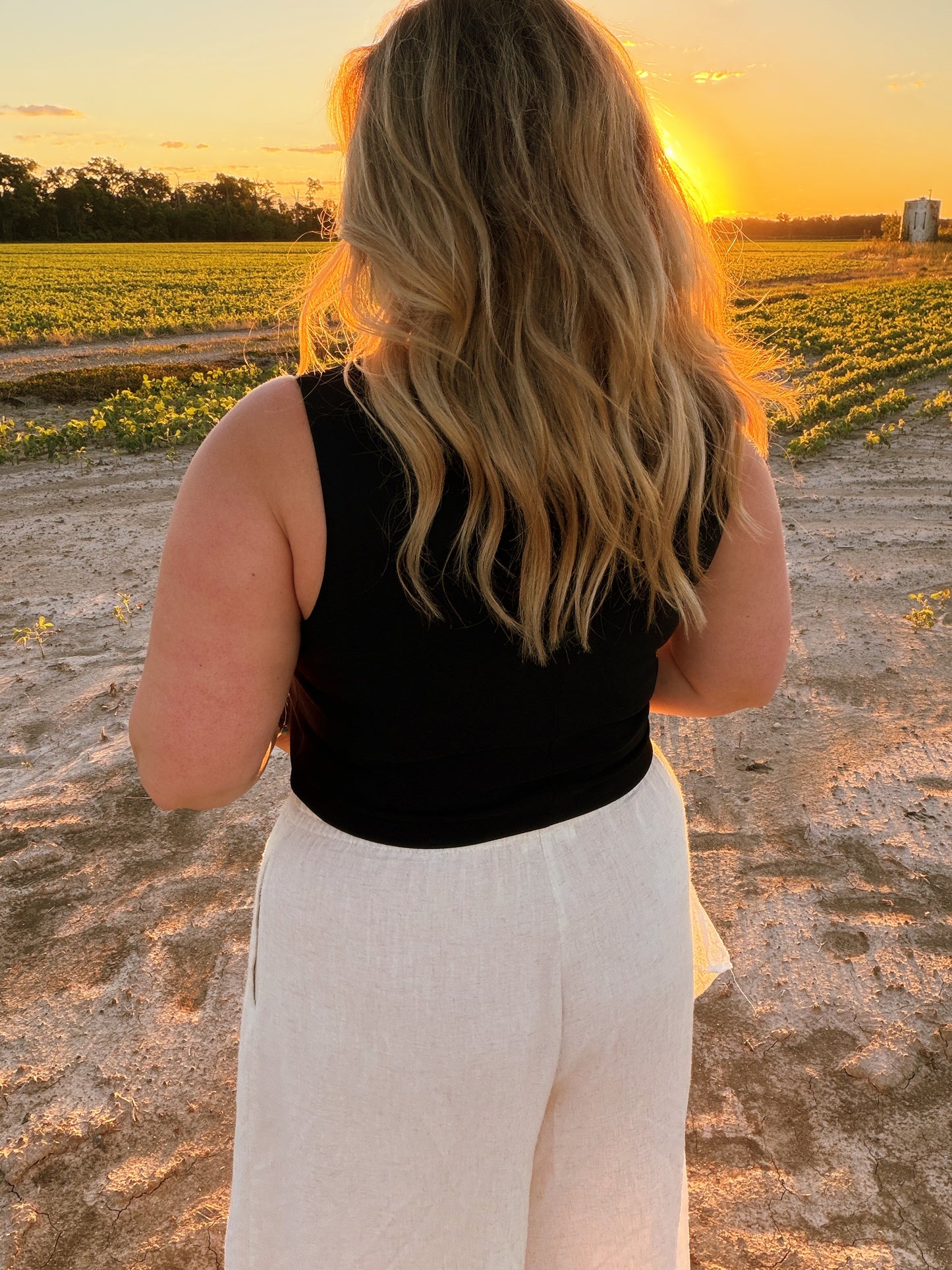 Black Square Neck Tank