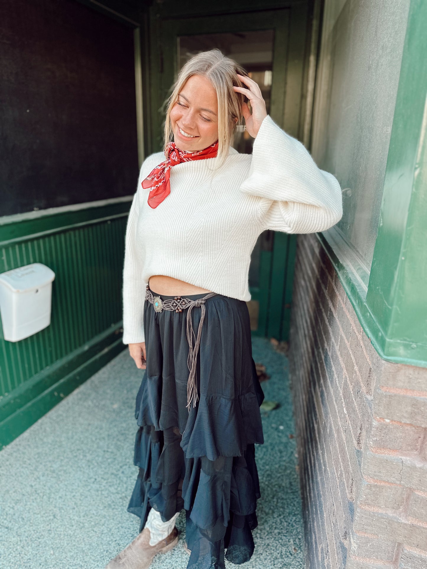 Belle Sleeve Cream Sweater