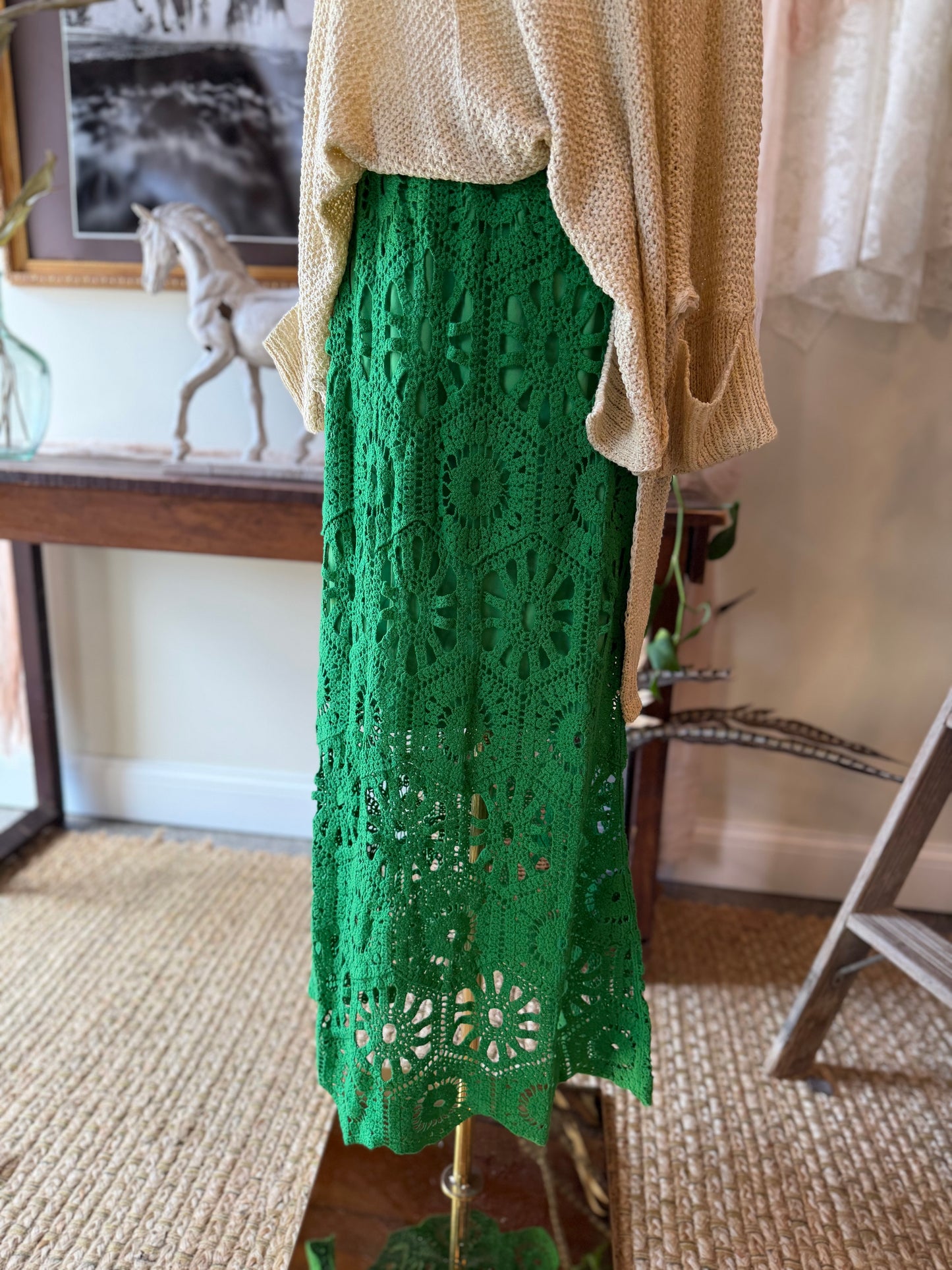 The Meadow Crochet Skirt - Green