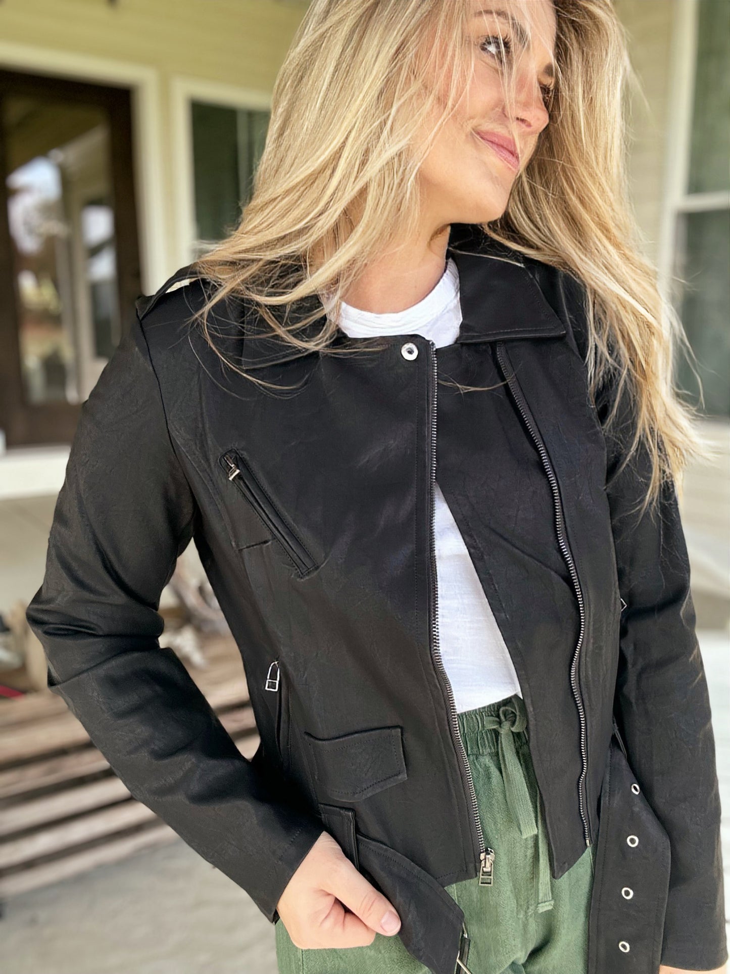 Nora’s Faux Leather Moto Jacket