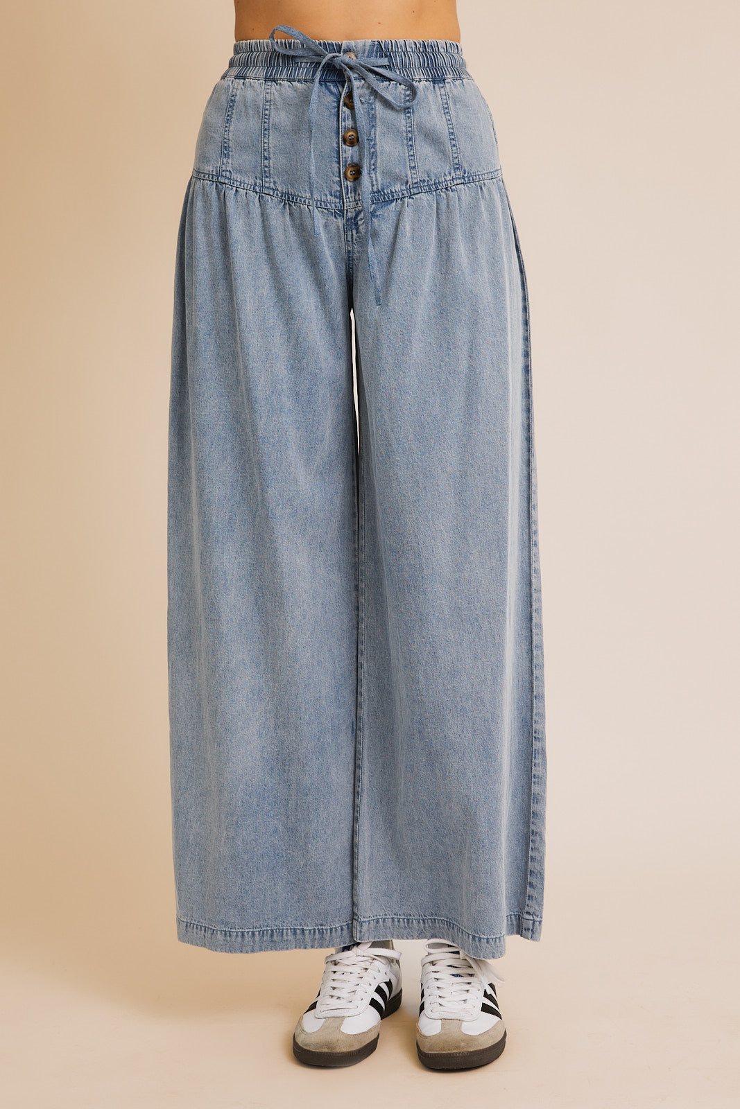 Denim Volume Wide Legs Pants